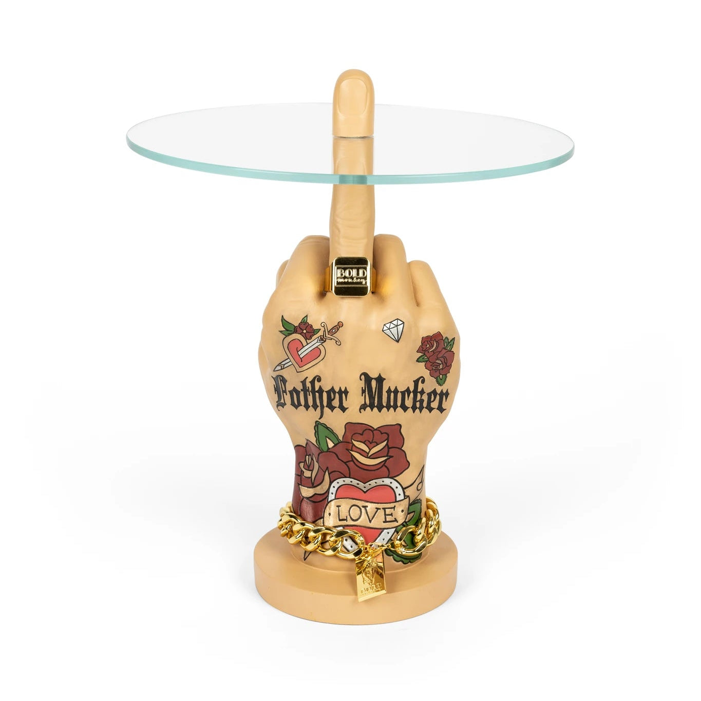 Bold Monkey Fother Mucker Love Red Aluminium Side Table