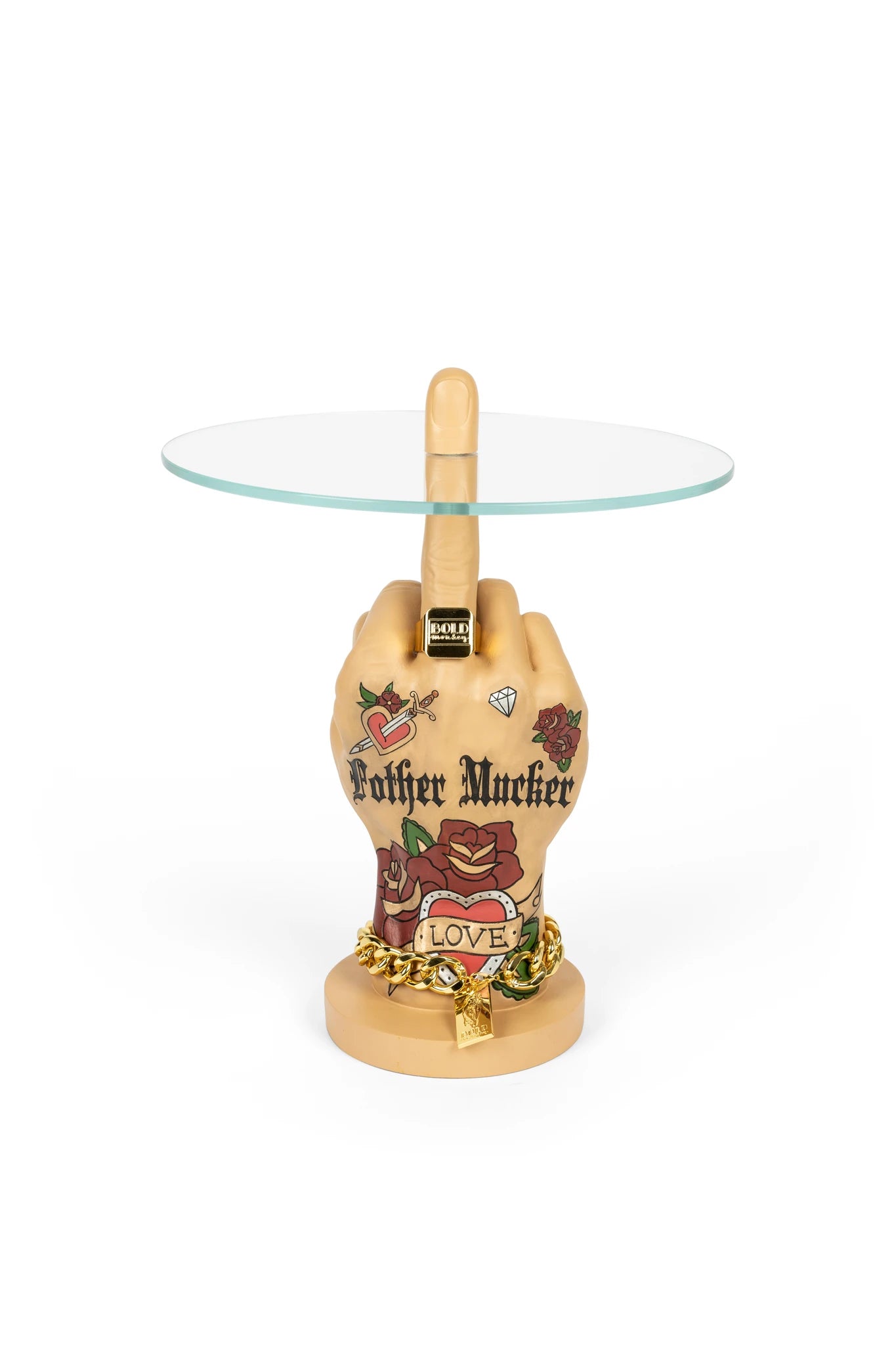 Bold Monkey Fother Mucker Love Red Aluminium Side Table