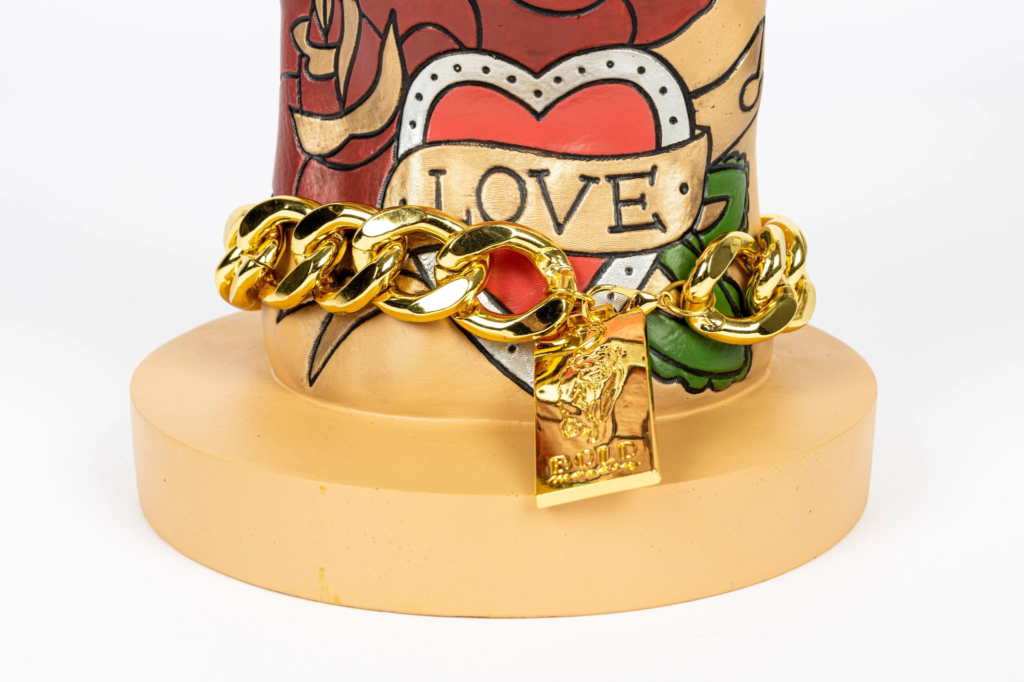 Bold Monkey Fother Mucker Love Red Aluminium Side Table
