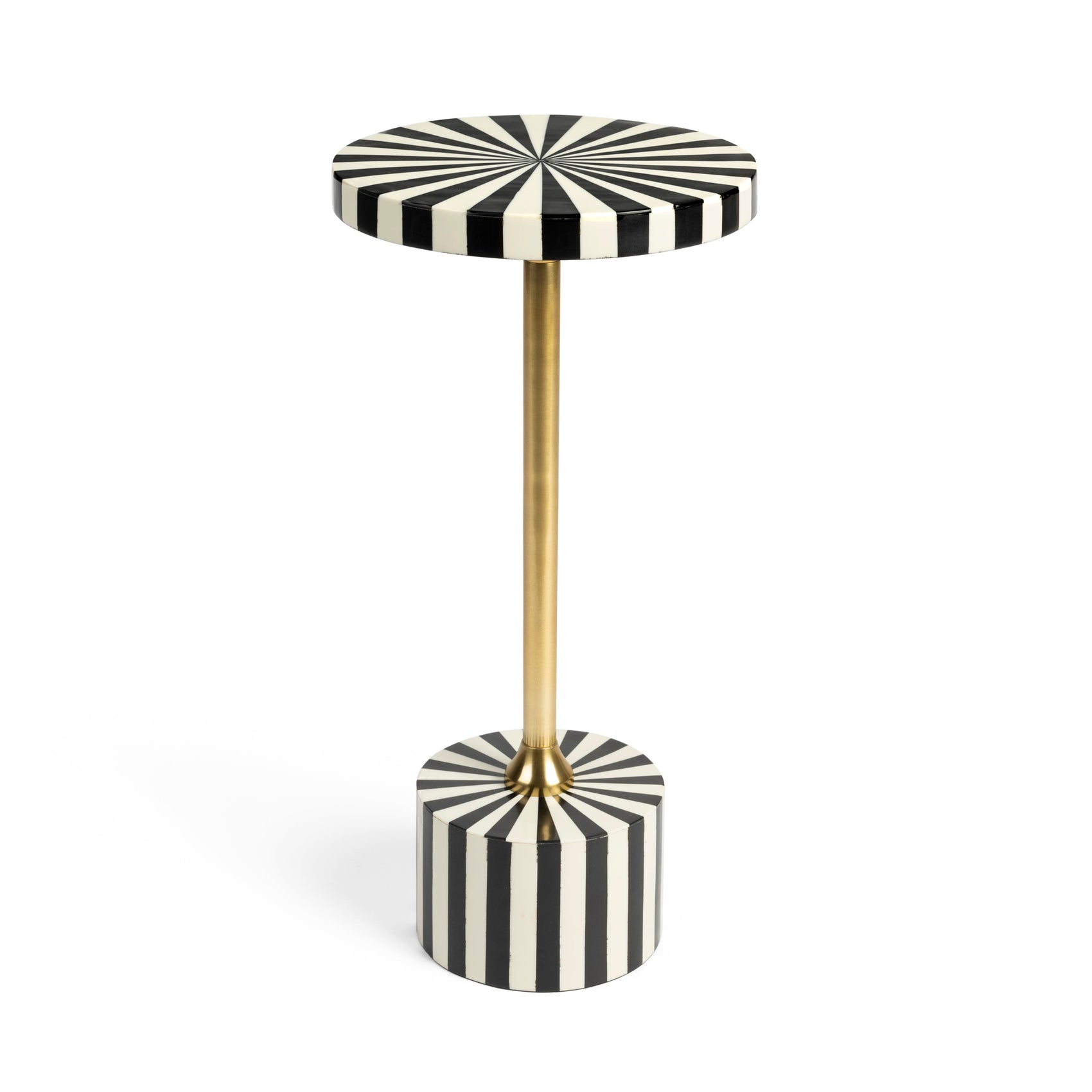Bold Monkey Strike Lucky Black/White/Gold Side Table