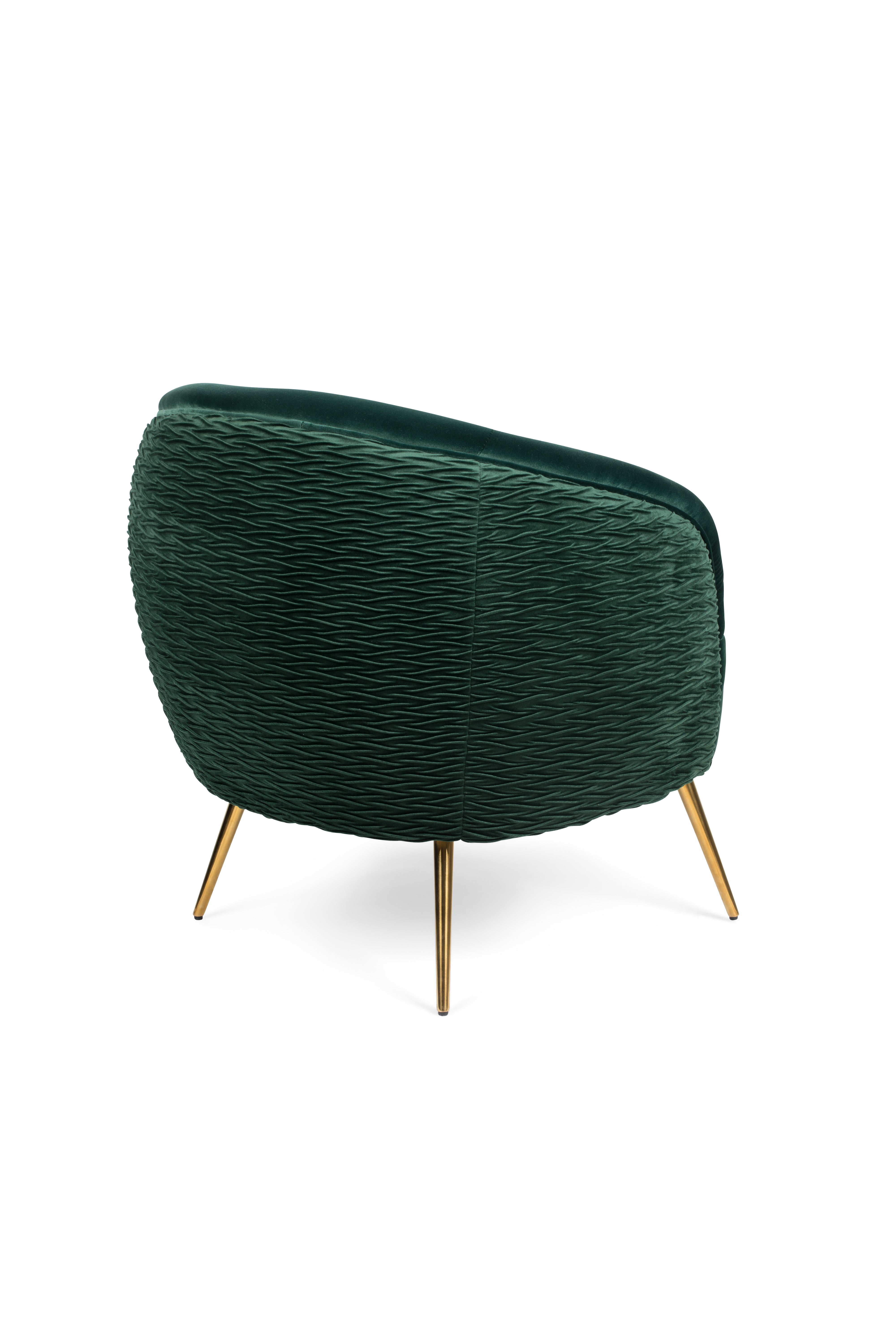 Bold Monkey So Curvy Lounge Dark Green Velvet Armchair
