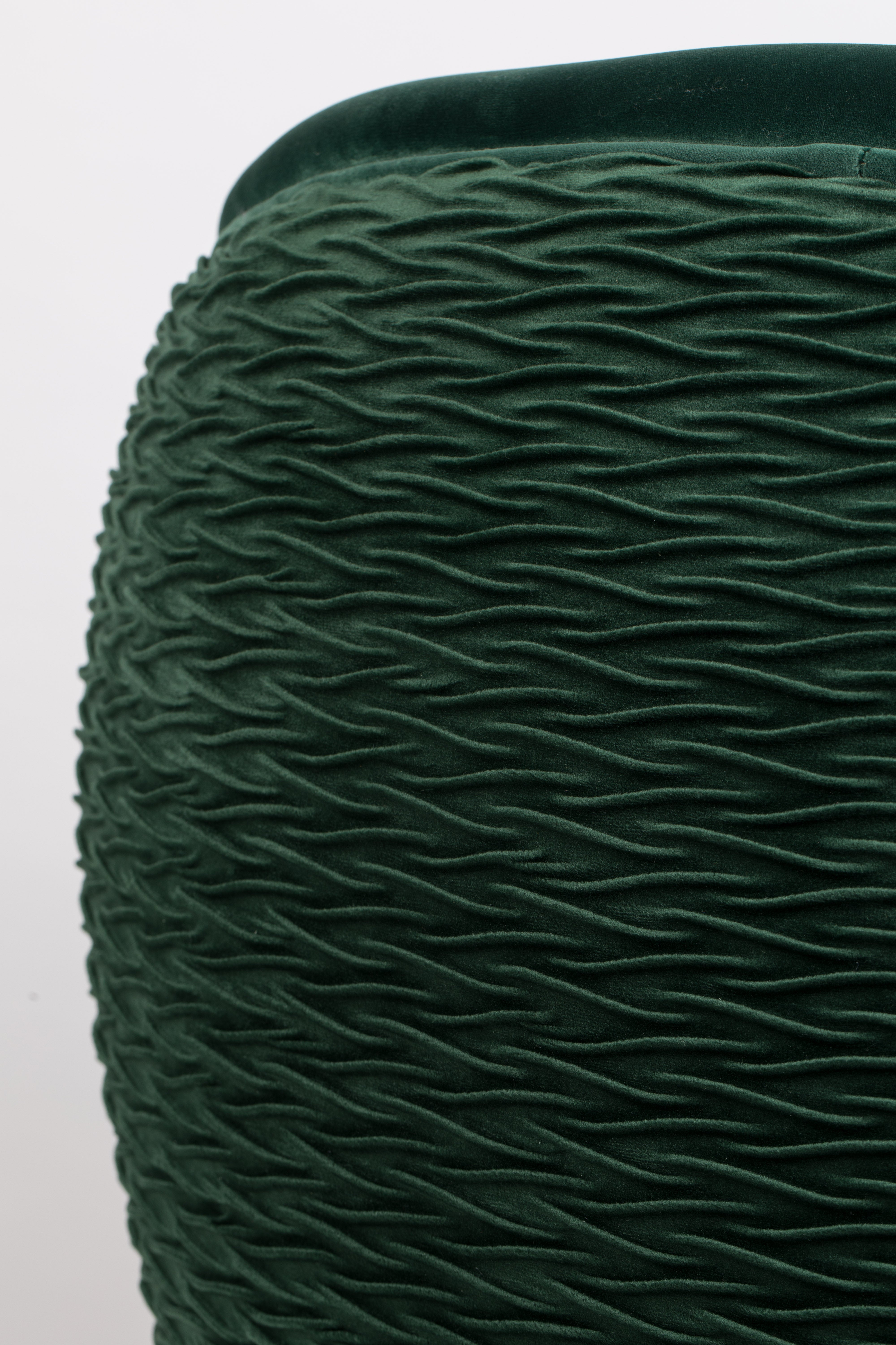 Bold Monkey So Curvy Lounge Dark Green Velvet Armchair