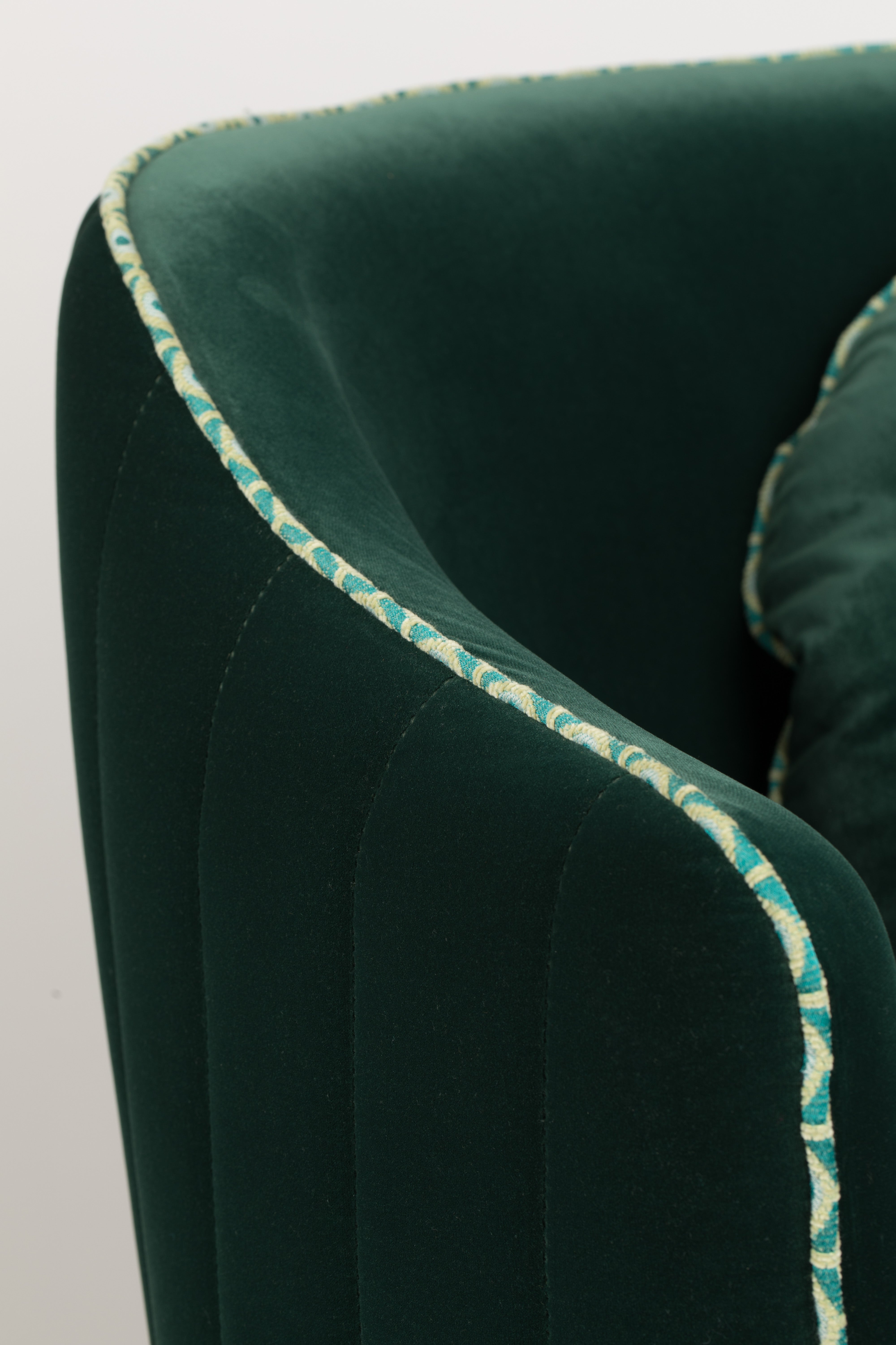 Bold Monkey Sassy Granny Dark Green Velvet Armchair