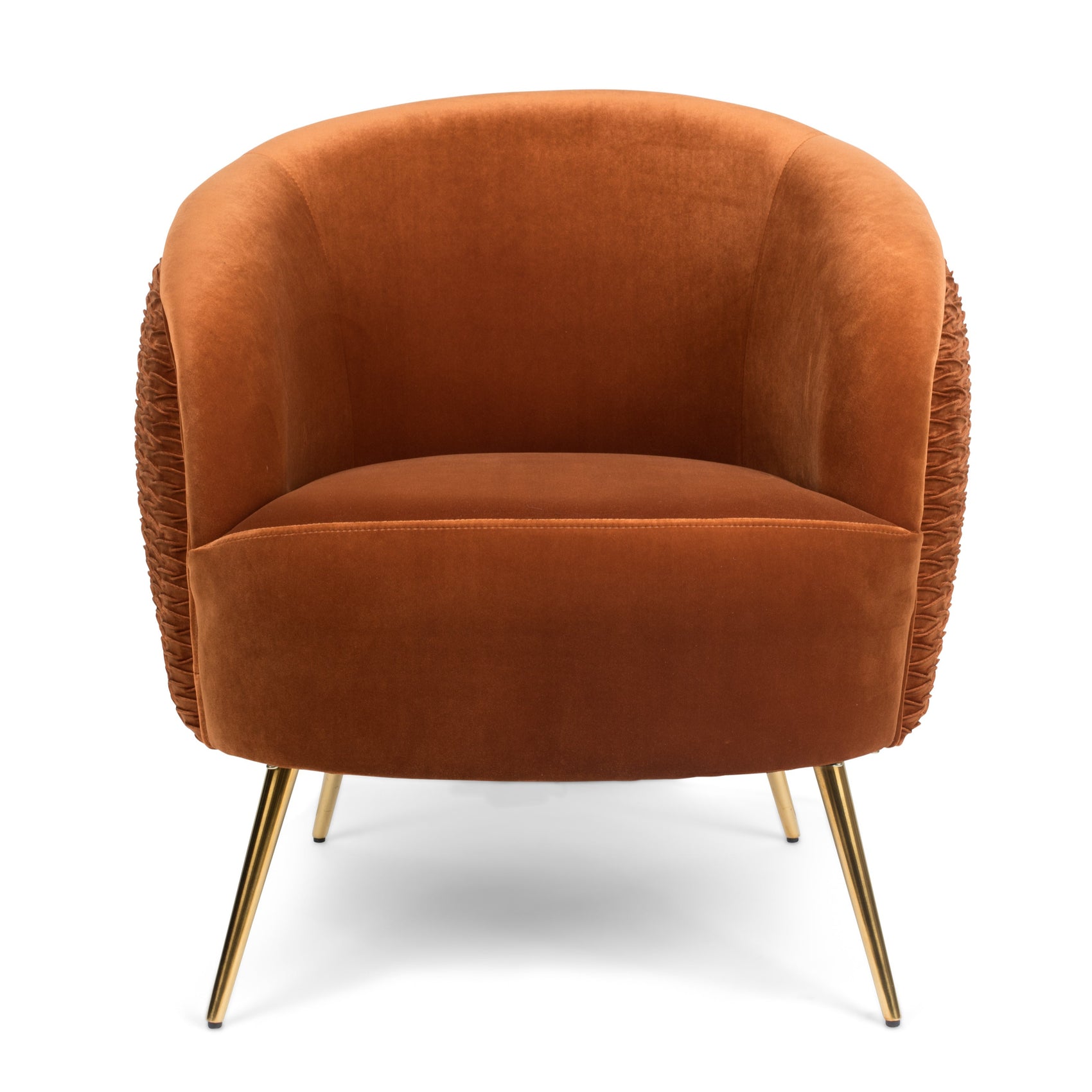 Bold Monkey So Curvy Lounge Orange Velvet Armchair