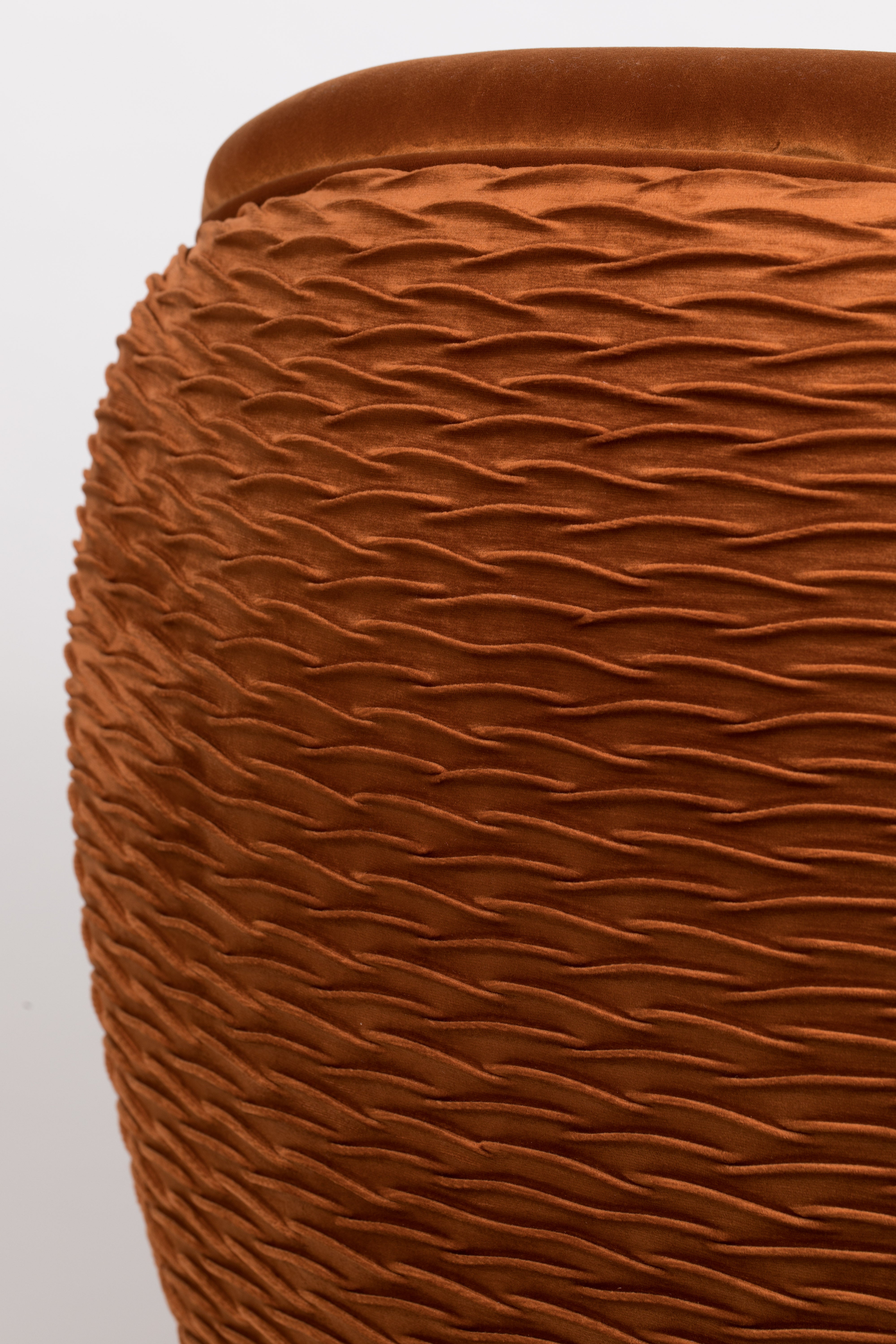 Bold Monkey So Curvy Lounge Orange Velvet Armchair