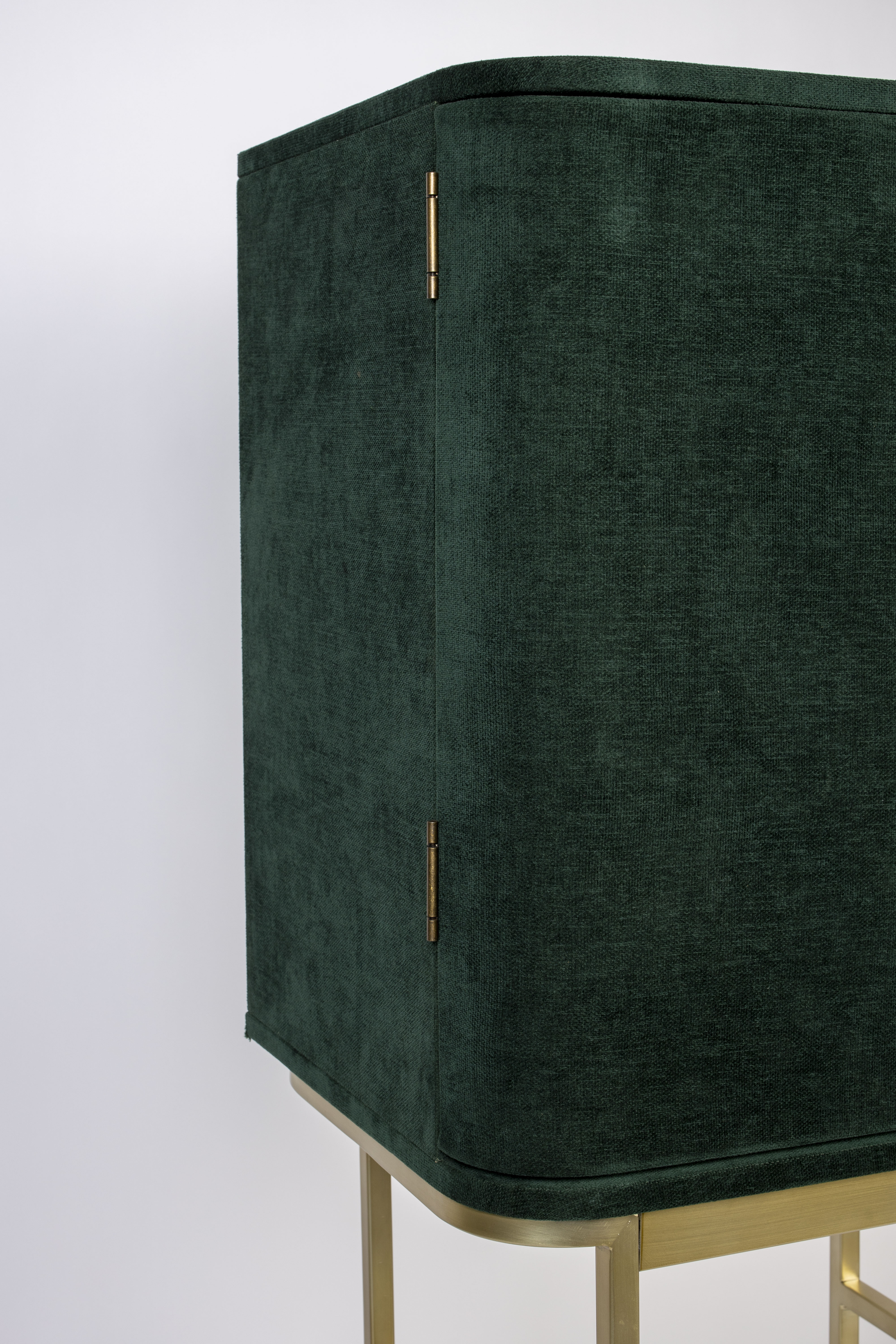 Bold Monkey Ava Morgana Green Velvet Drinks Cabinet
