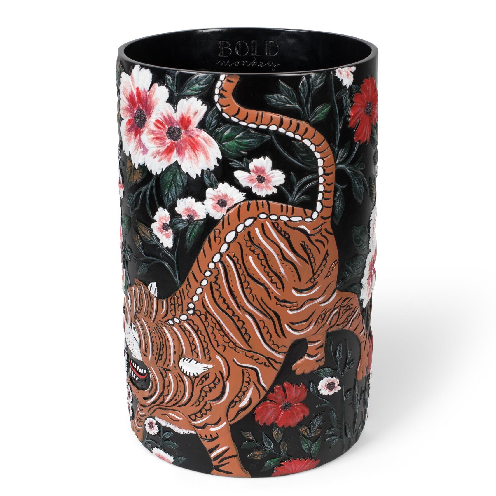 Bold Monkey Songs Of The Night Tiger Handpainted Vase