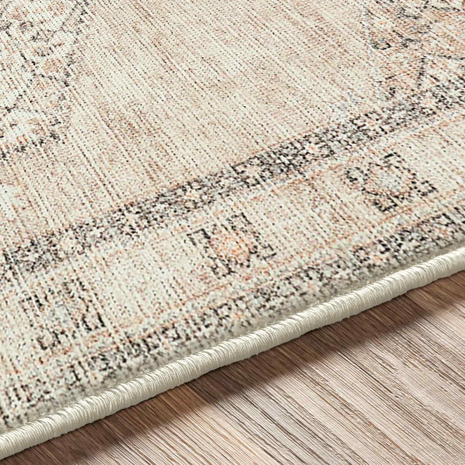 Lila Becki Owens Vintage Traditional Vintage Boho Pink & Off White Polyester Rug 120x170cm - texture detail