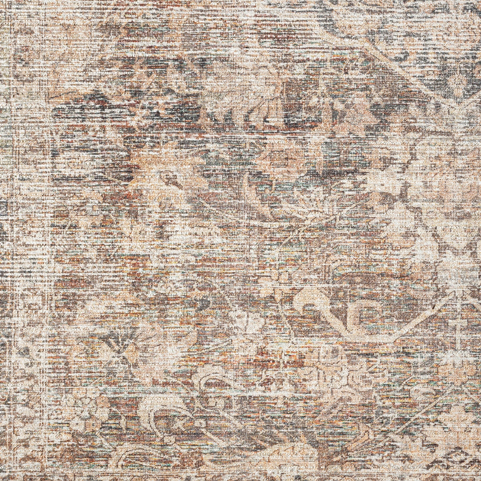 Marlene Becki Owens Vintage Traditional Vintage Boho Natural & Dark Brown Polyester Rug 117x170cm - colour swatch