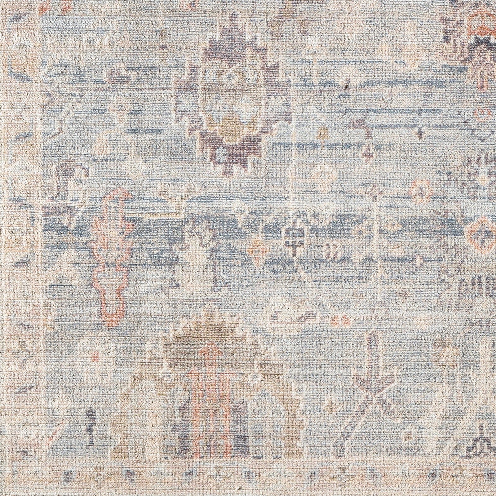Marlene Becki Owens Vintage Traditional Vintage Boho Grey & Pale Blue Polyester Rug 117x170cm - colour swatch