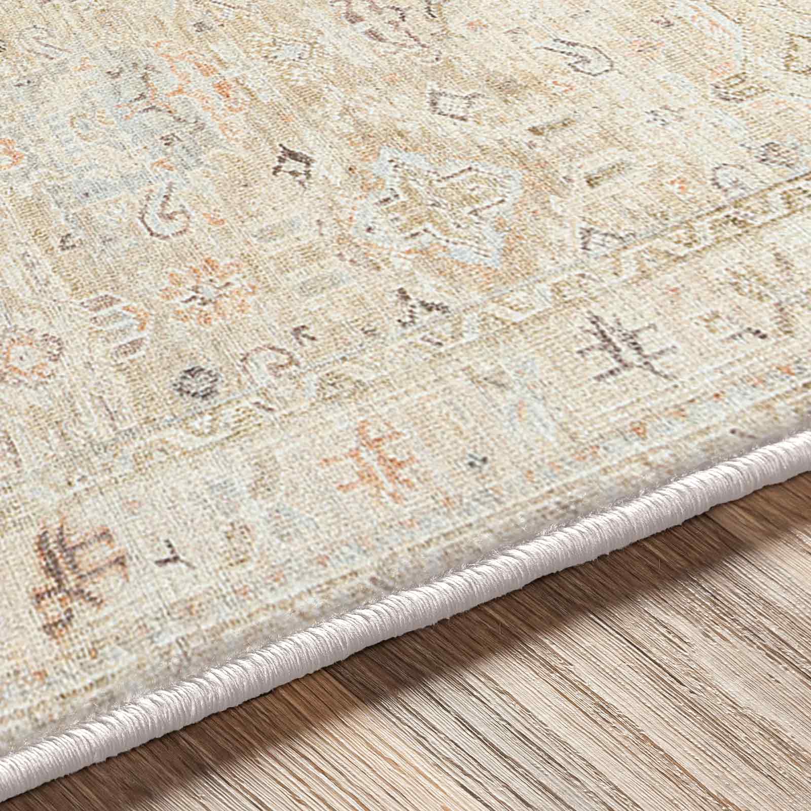 Marlene Becki Owens Vintage Traditional Vintage Boho Brown & Ivory Polyester Rug 198x275cm - texture detail