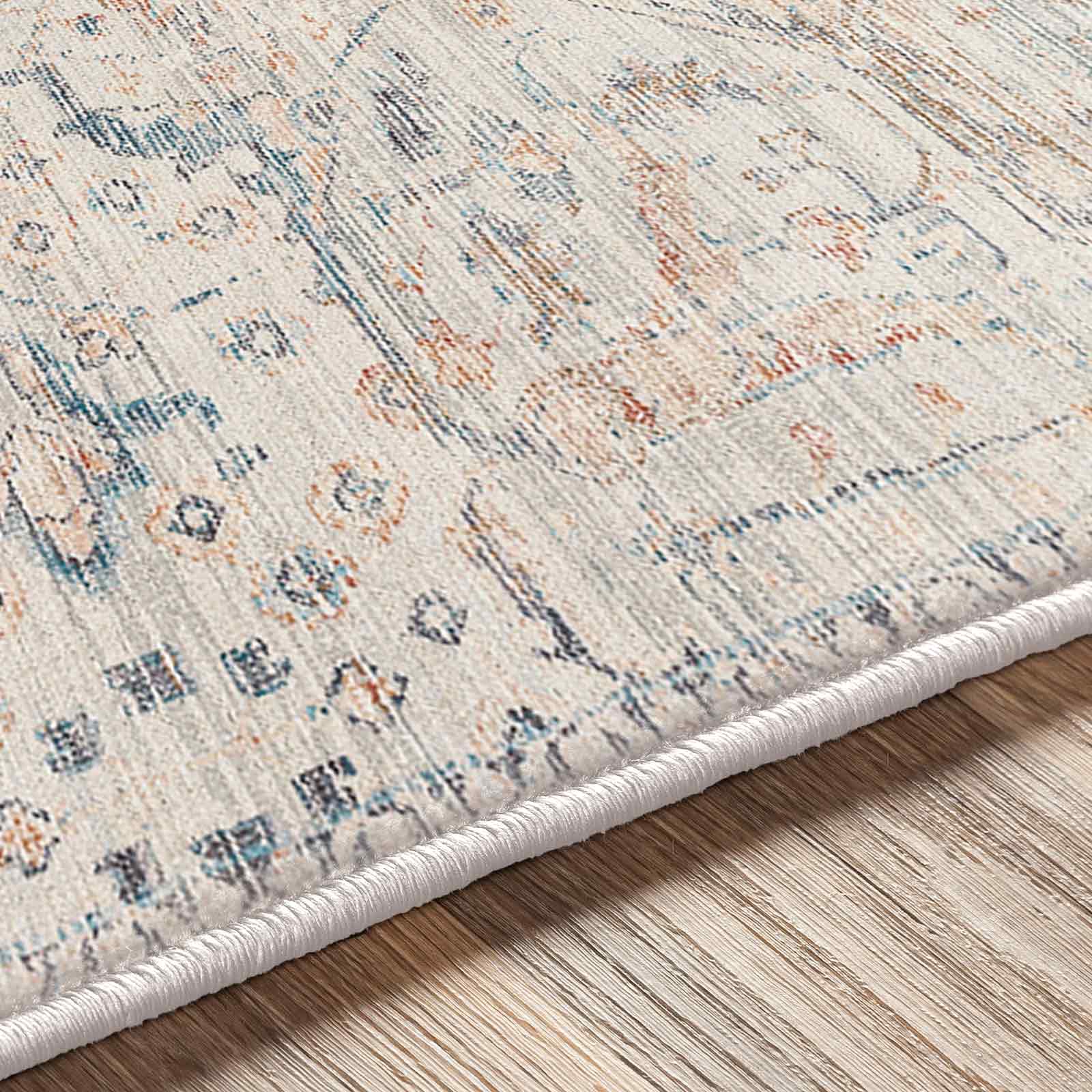 Marlene Becki Owens Vintage Traditional Vintage Boho Natural & Cream Polyester Rug 198x275cm - texture detail