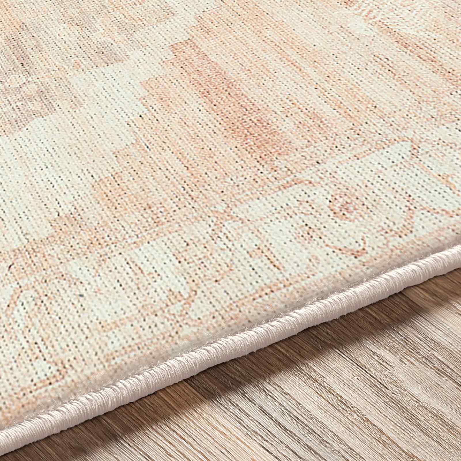 Luca Becki Owens Vintage Traditional Vintage Boho Brown & Ivory Polyester Rug 120x170cm - texture detail