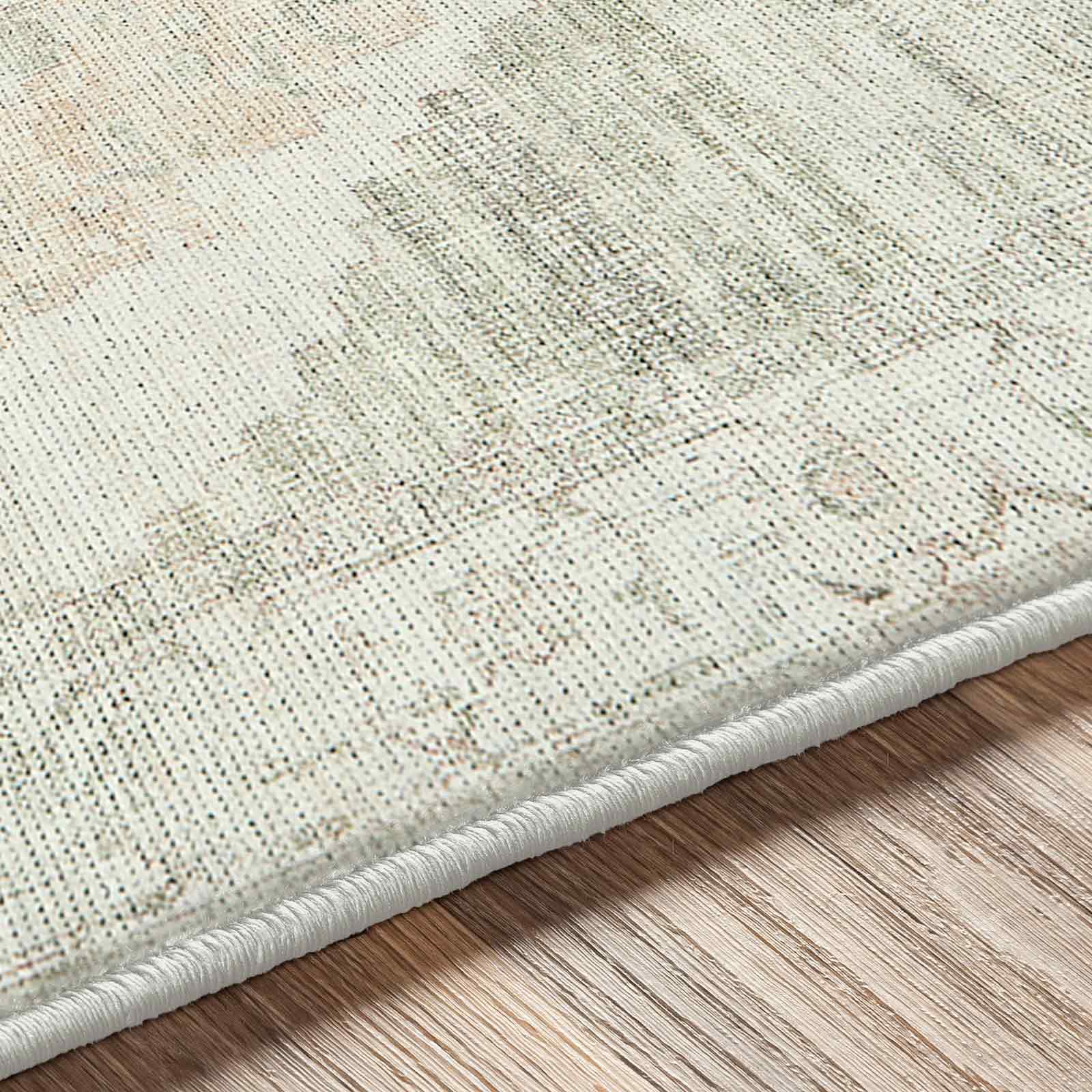 Luca Becki Owens Vintage Traditional Vintage Boho Green & Ivory Polyester Rug 160x213cm - texture detail