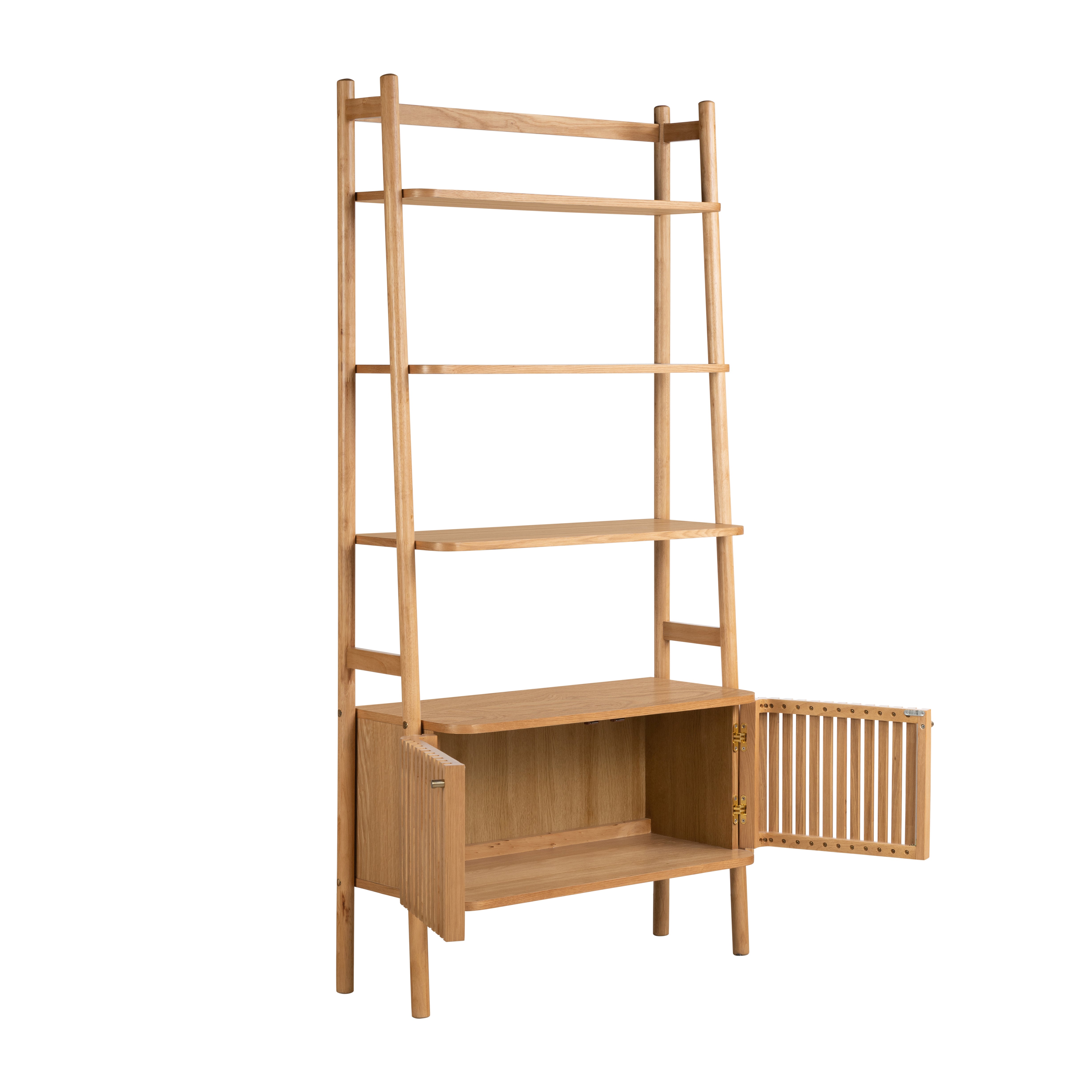 Colton Natural Wood Storage Display Unit Cabinet