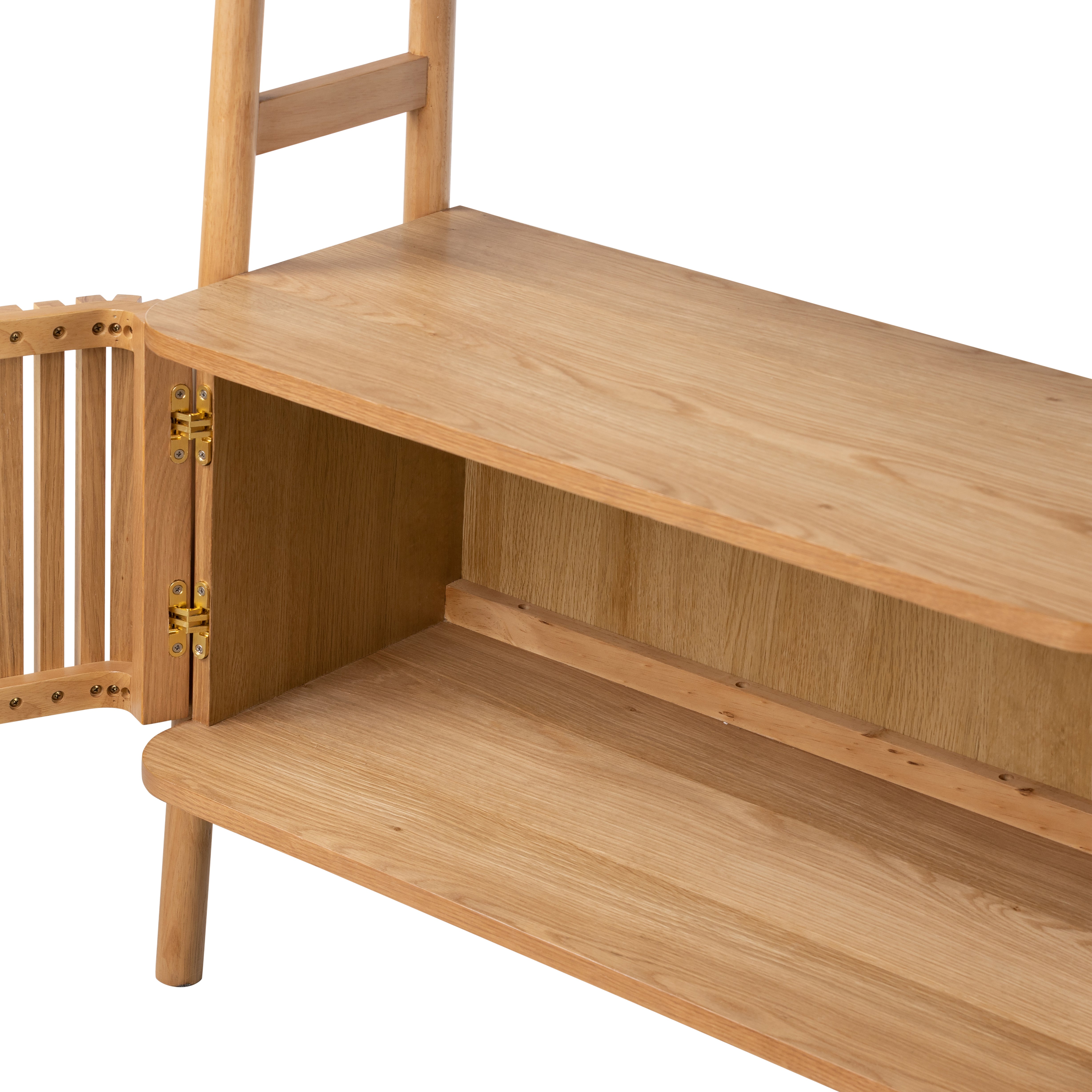 Colton Natural Wood Storage Display Unit Cabinet