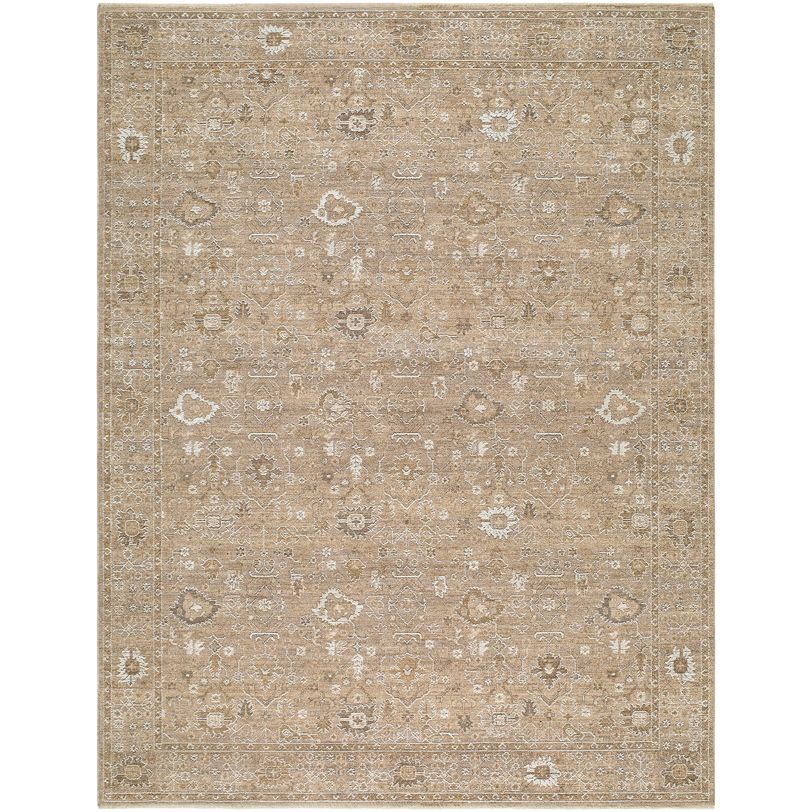 Penny Becki Owens Vintage Traditional Vintage Boho Fringe Tan & Ivory & Mustard Polyester Rug 160x213cm - product image