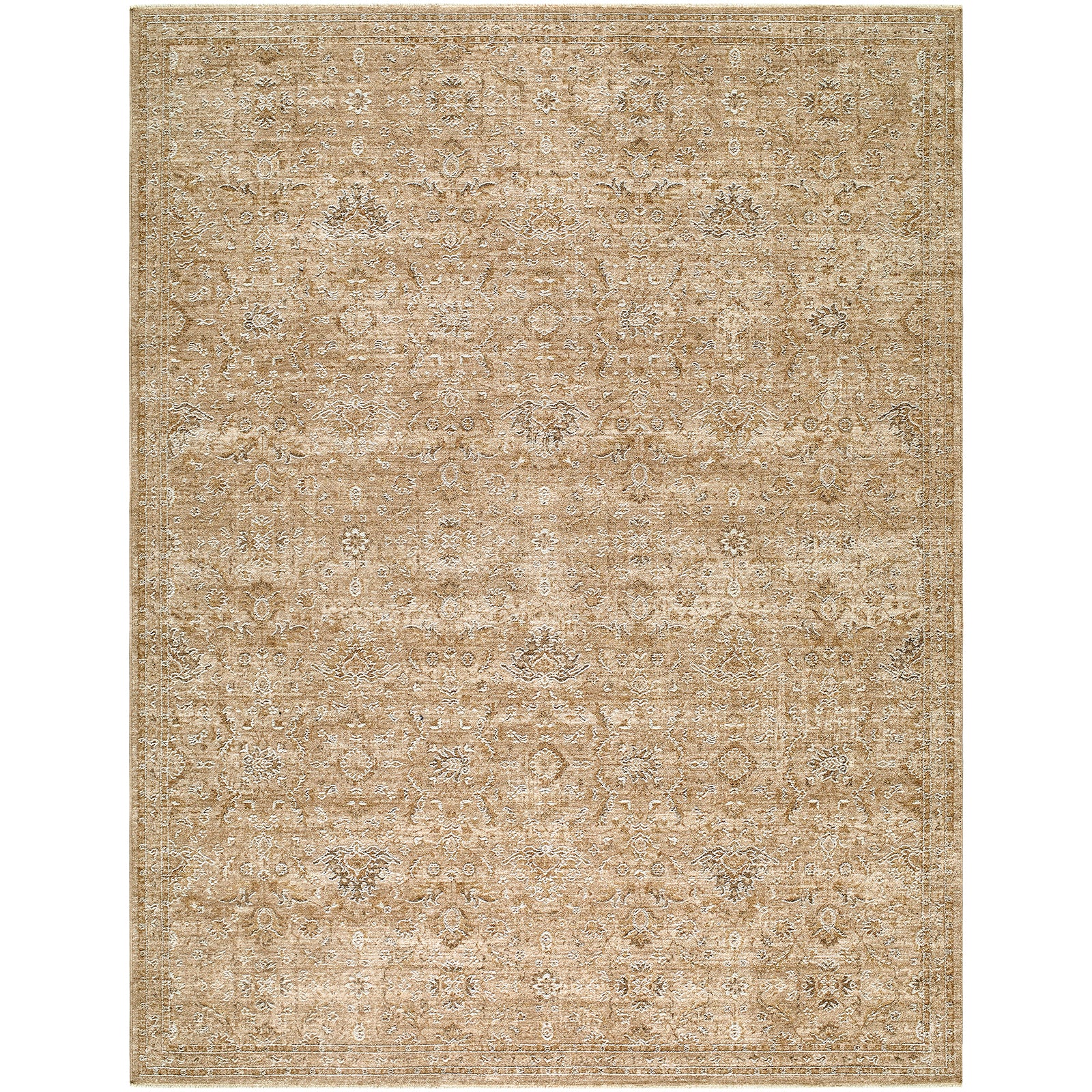 Penny Becki Owens Vintage Traditional Vintage Boho Fringe Tan & Ivory & Mustard Polyester Rug 200x275cm - product image