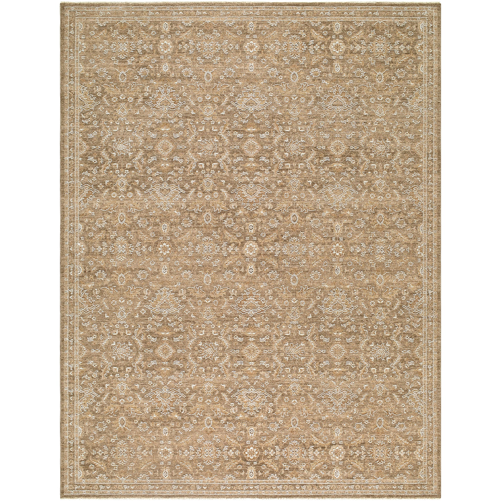 Penny Becki Owens Vintage Traditional Vintage Boho Fringe Ivory & Tan Polyester Rug 160x213cm - product image