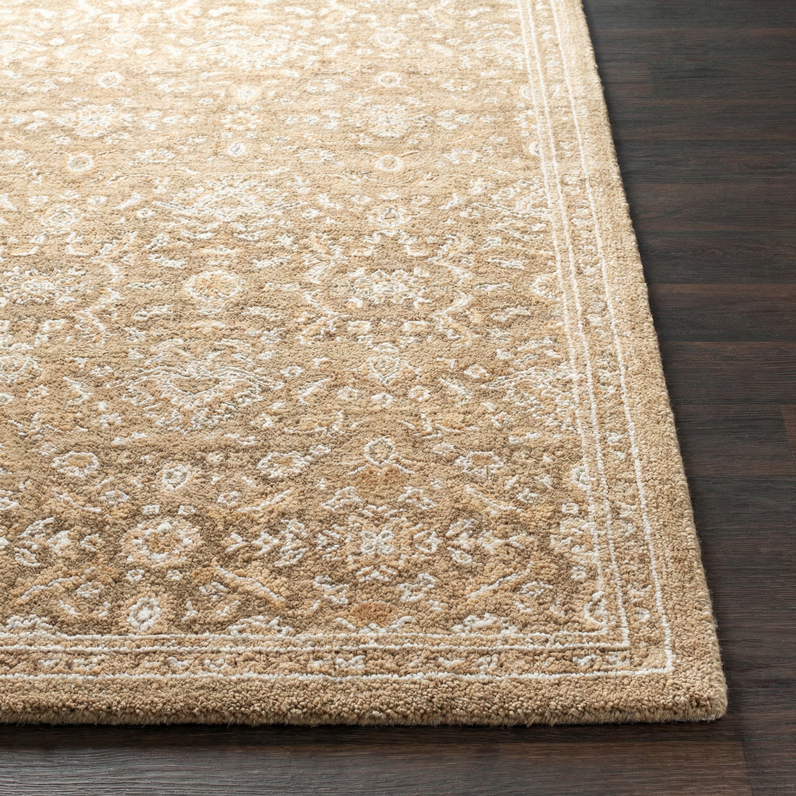 Penny Becki Owens Vintage Traditional Vintage Boho Fringe Ivory & Tan Polyester Rug 160x213cm - front view