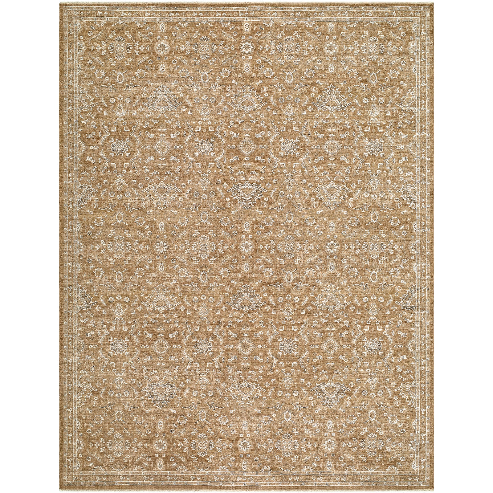 Penny Becki Owens Vintage Traditional Vintage Boho Fringe Yellow & Tan Polyester Rug 160x213cm - product image