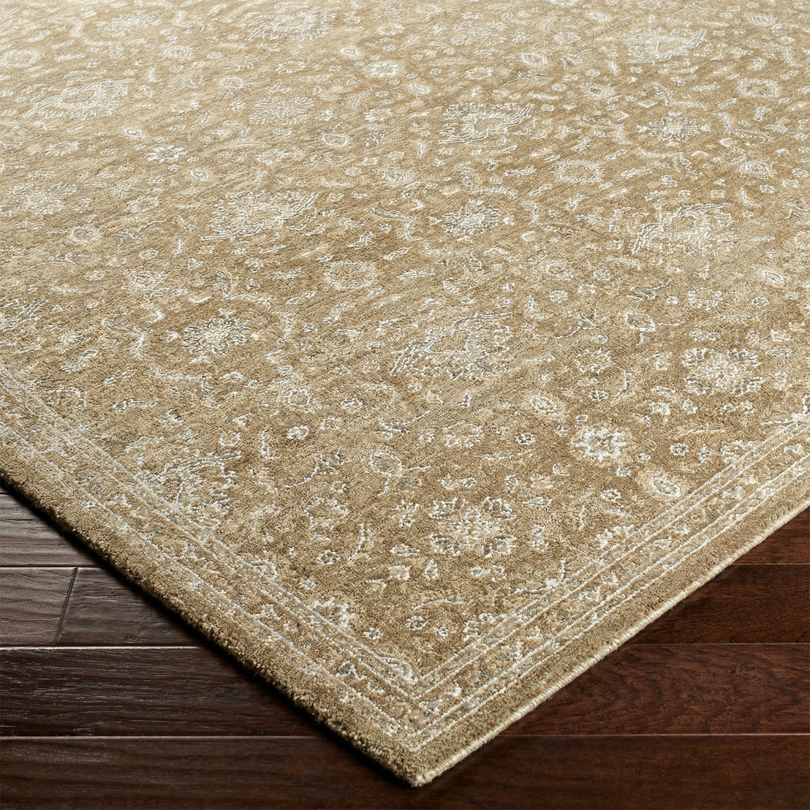 Penny Becki Owens Vintage Traditional Vintage Boho Fringe Yellow & Tan Polyester Rug 160x213cm - corner detail