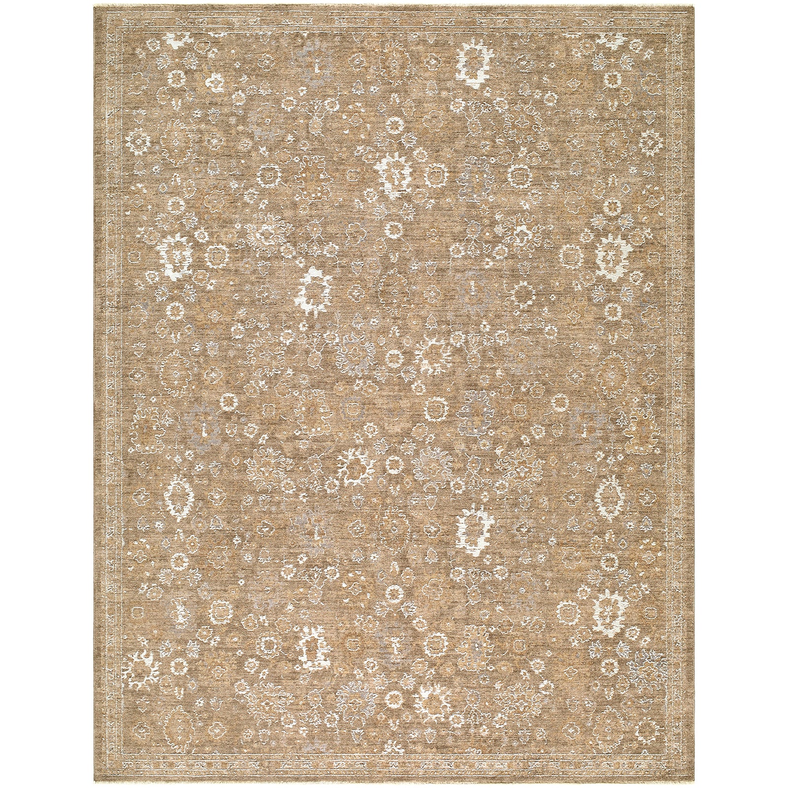 Penny Becki Owens Vintage Traditional Vintage Boho Fringe Tan & Mustard & Off White Polyester Rug 160x213cm - product image