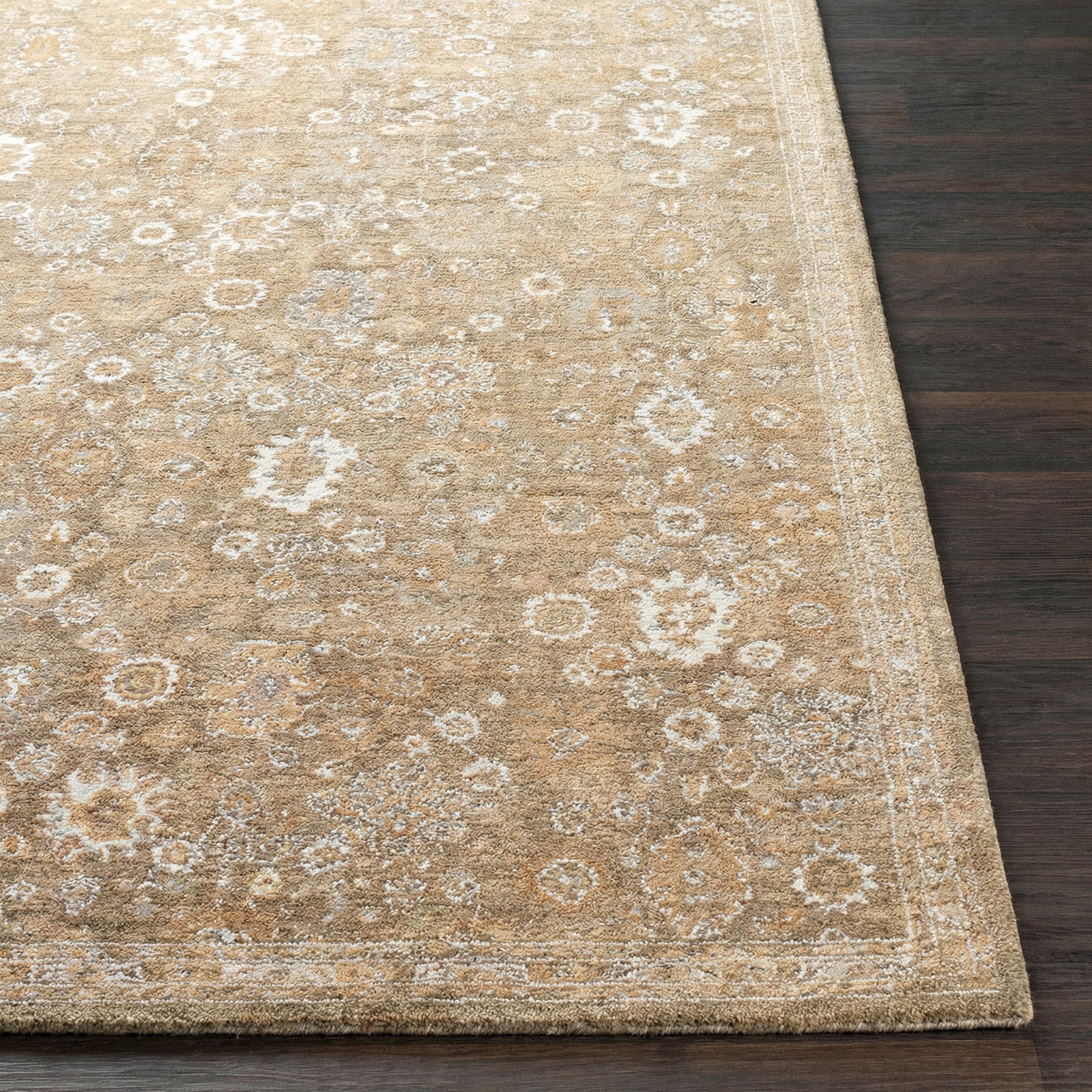 Penny Becki Owens Vintage Traditional Vintage Boho Fringe Tan & Mustard & Off White Polyester Rug 160x213cm - front view