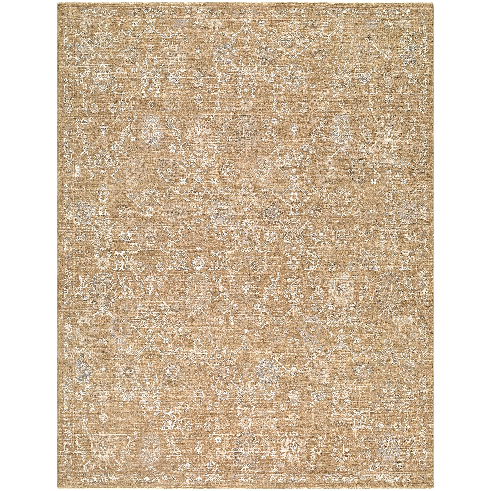 Penny Becki Owens Vintage Traditional Vintage Boho Fringe Tan & Mustard & Ivory Polyester Rug 200x275cm - product image