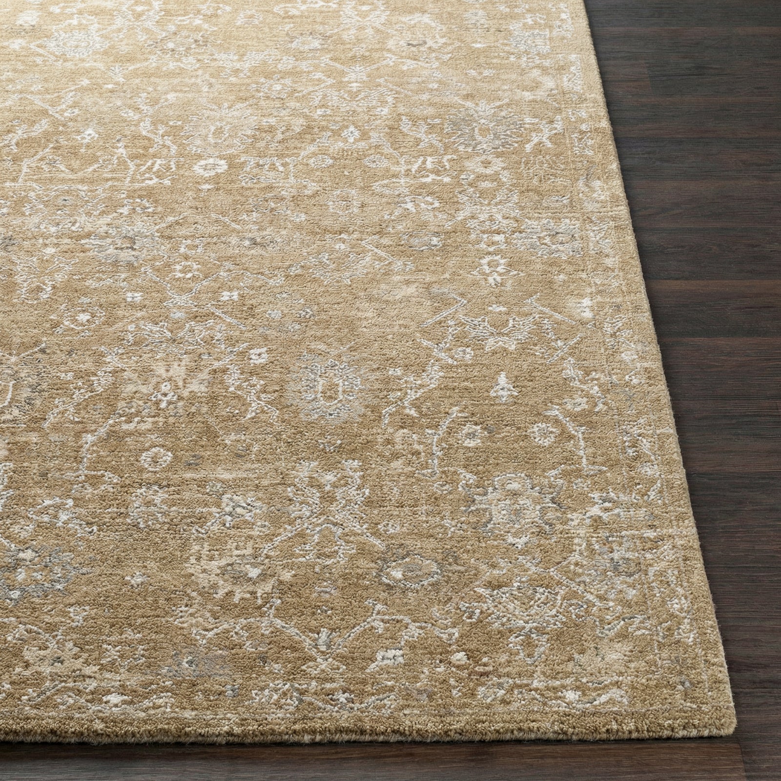 Penny Becki Owens Vintage Traditional Vintage Boho Fringe Tan & Mustard & Ivory Polyester Rug 160x213cm - front view