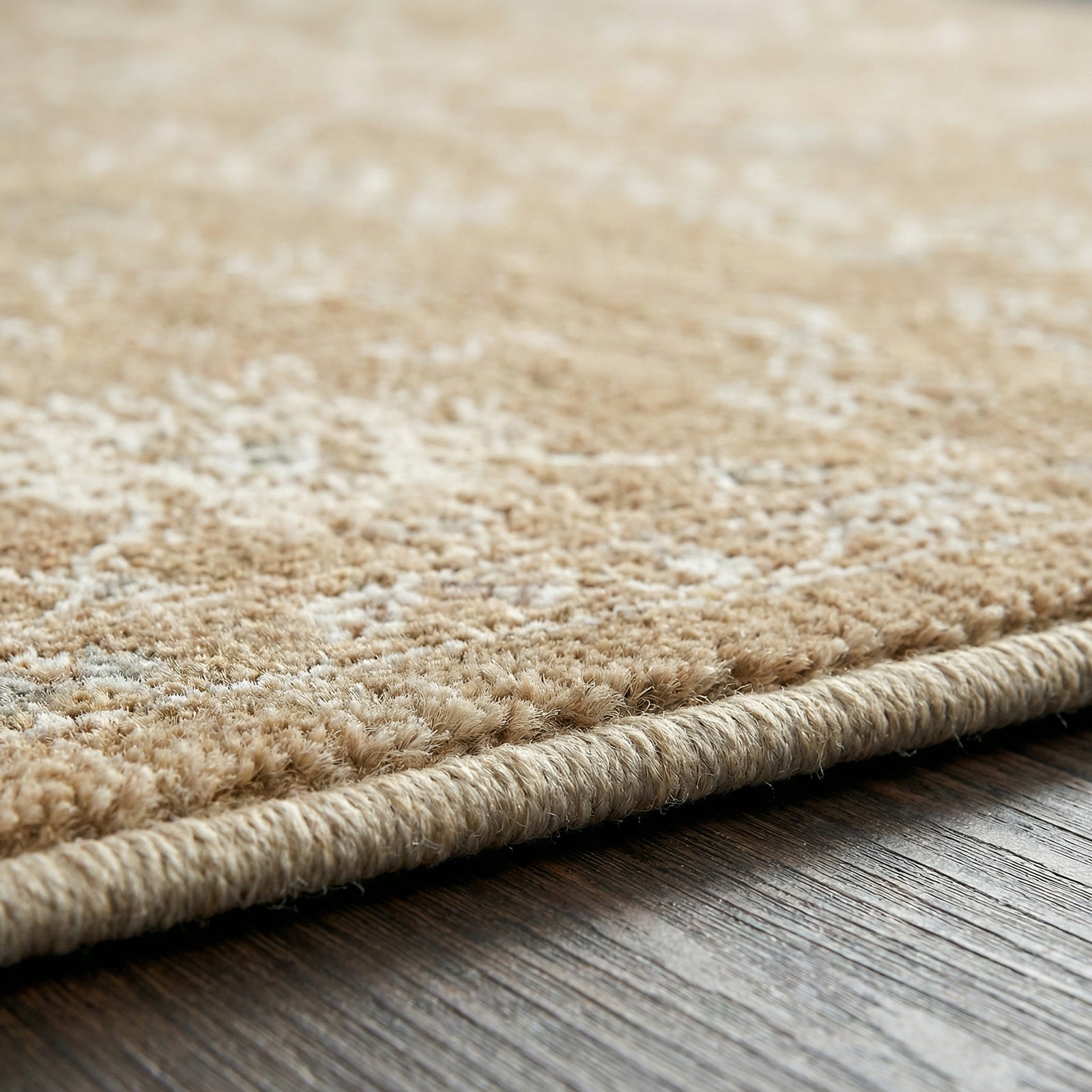 Penny Becki Owens Vintage Traditional Vintage Boho Fringe Tan & Mustard & Ivory Polyester Rug 160x213cm - texture detail