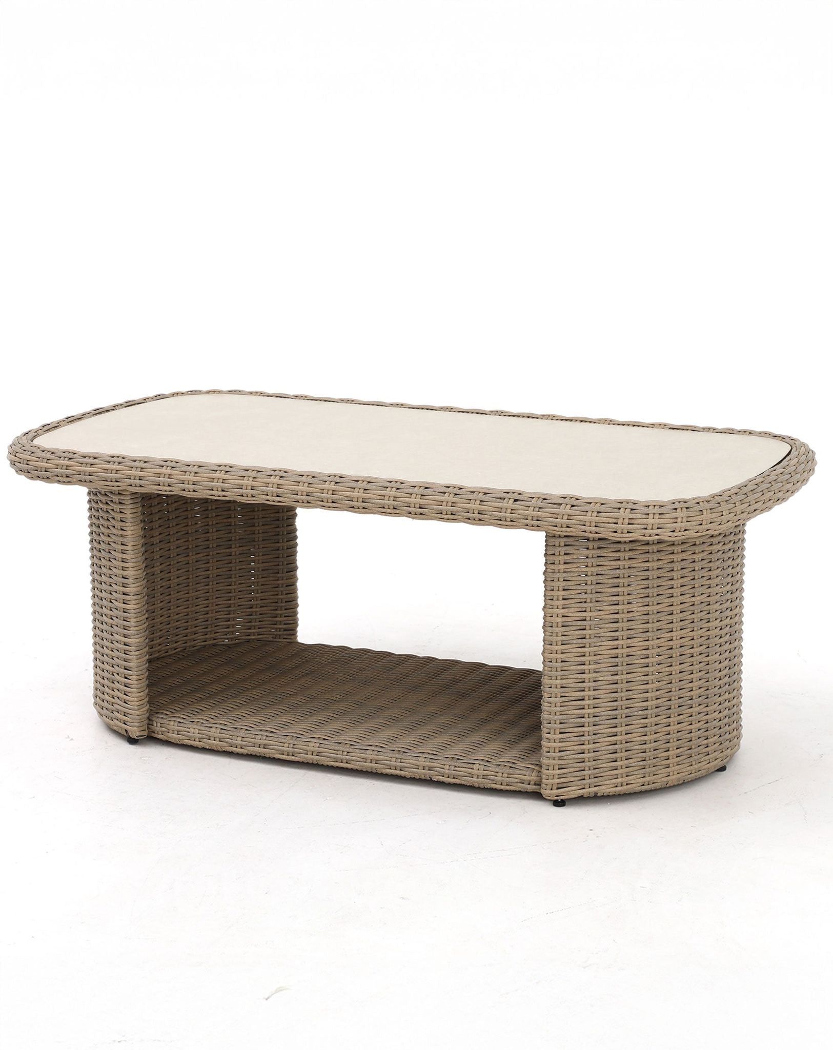 Bora 4 Seater Grey Rattan Lounging Set with Coffee Table