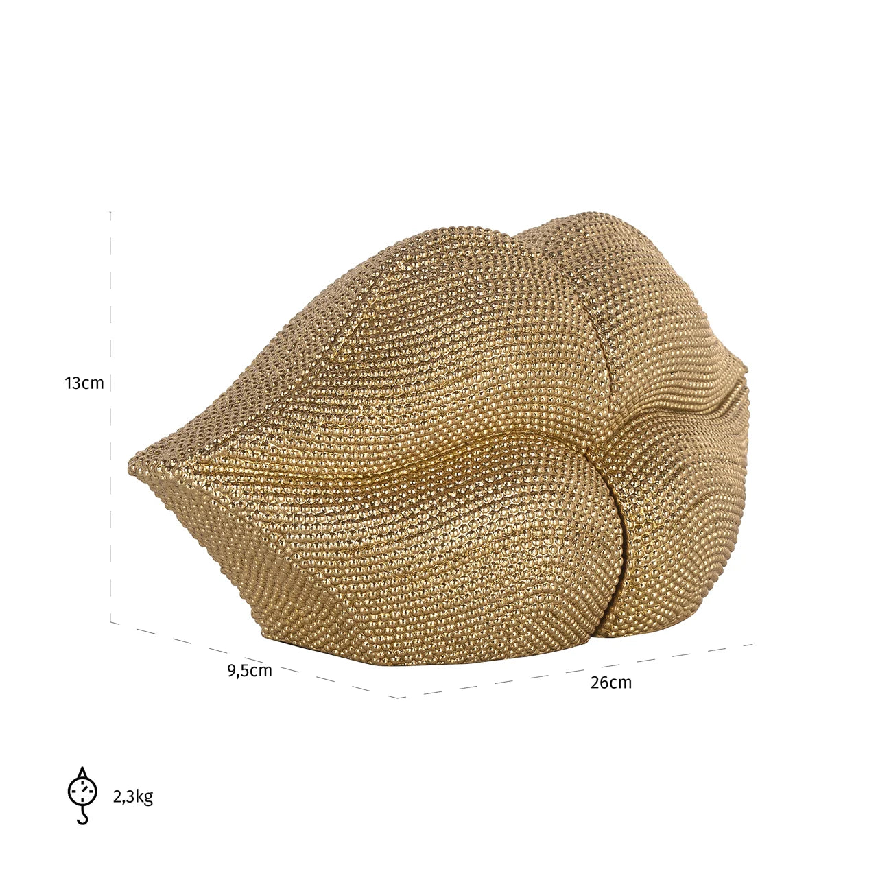 Richmond Interiors Kissing Lips Gold Book Stand