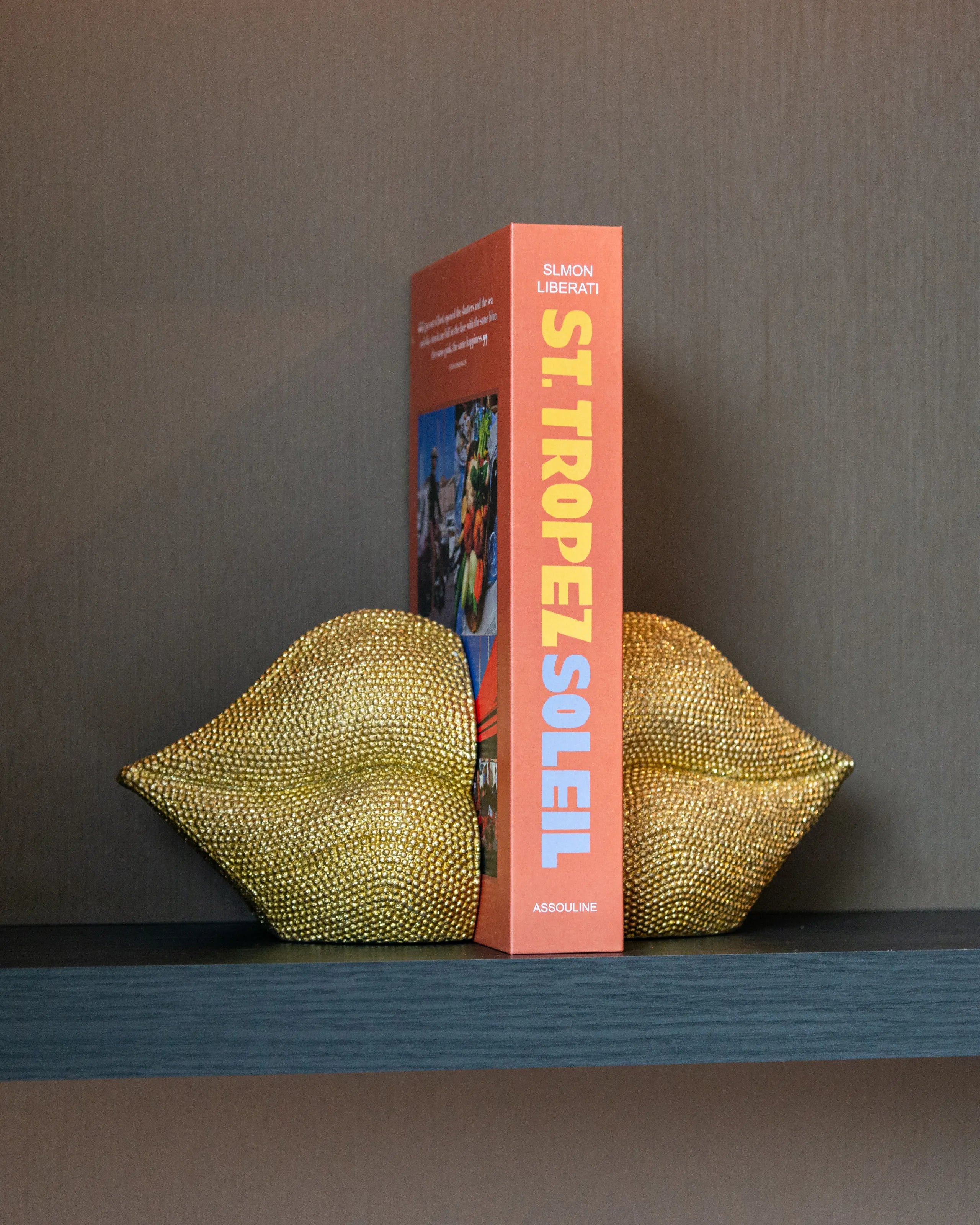 Richmond Interiors Kissing Lips Gold Book Stand