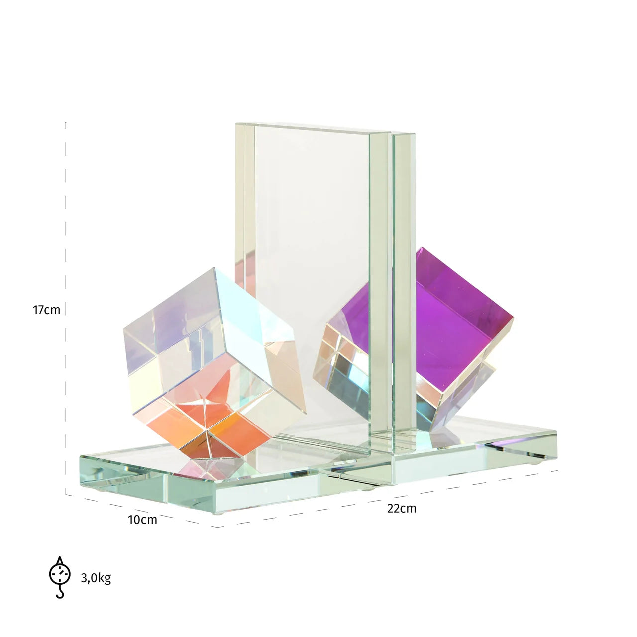 Richmond Interiors Art Deco Blocks Crystal Glass Bookstands