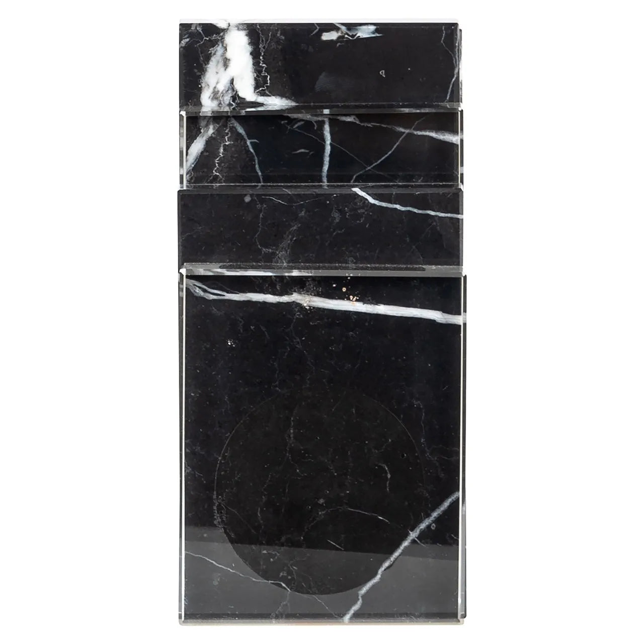 Richmond Interiors Fancy Clear Glass & Black Marble Bookstands