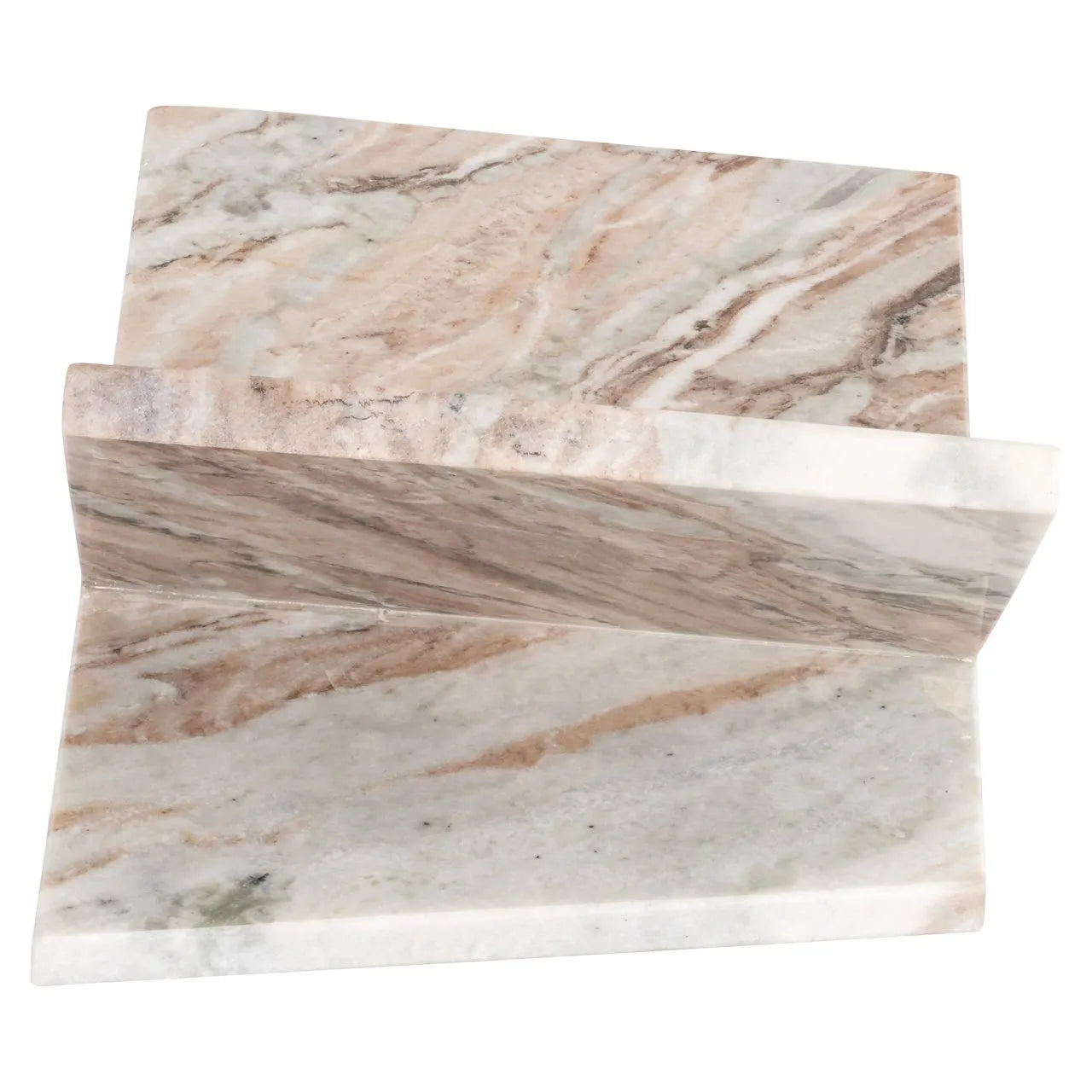 Richmond Interiors Belicia Blush Beige Marble Bookstands