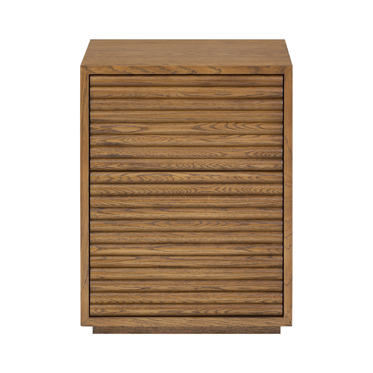 DI Designs Charlton Ribbed Walnut Oak Wood Bedside Table | 2 Drawer
