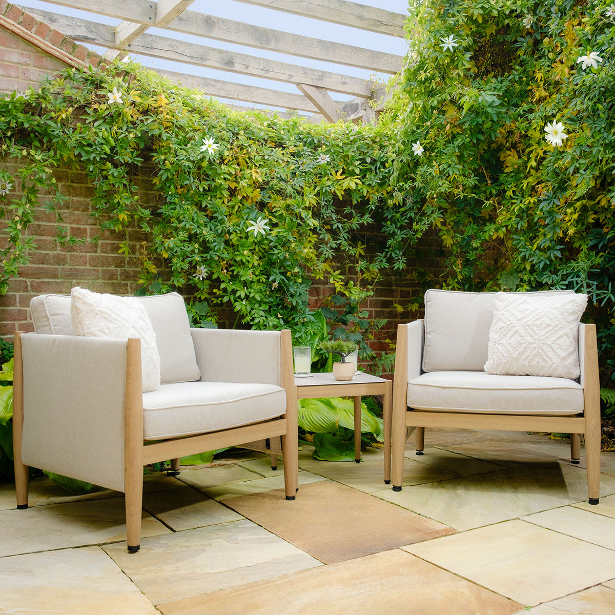 Burford 2 Seater Lounge Set - Almond