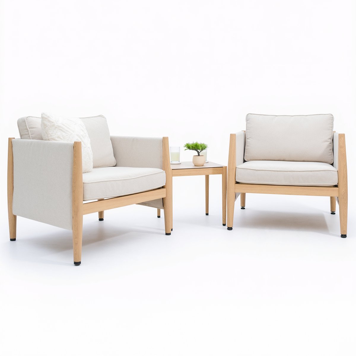 Burford 2 Seater Lounge Set - Almond