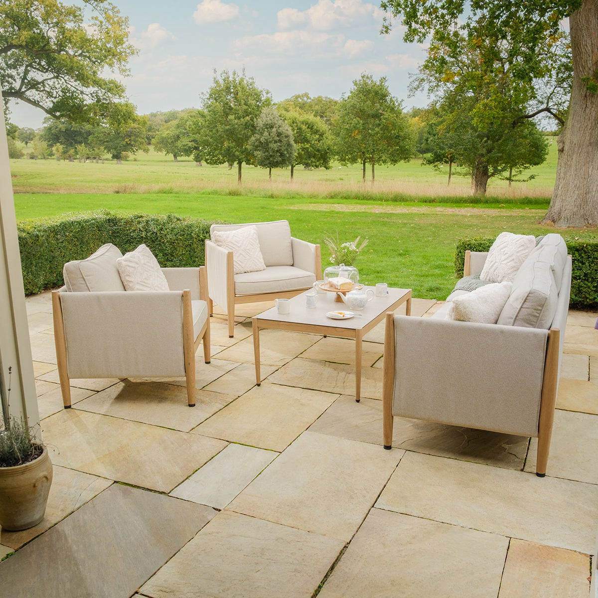 Burford 3 Seater Sofa Set - with Seasonsure Cushions - Almond