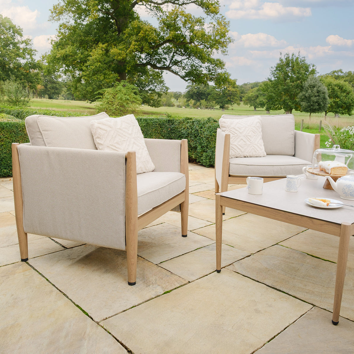 Burford 3 Seater Sofa Set - with Seasonsure Cushions - Almond