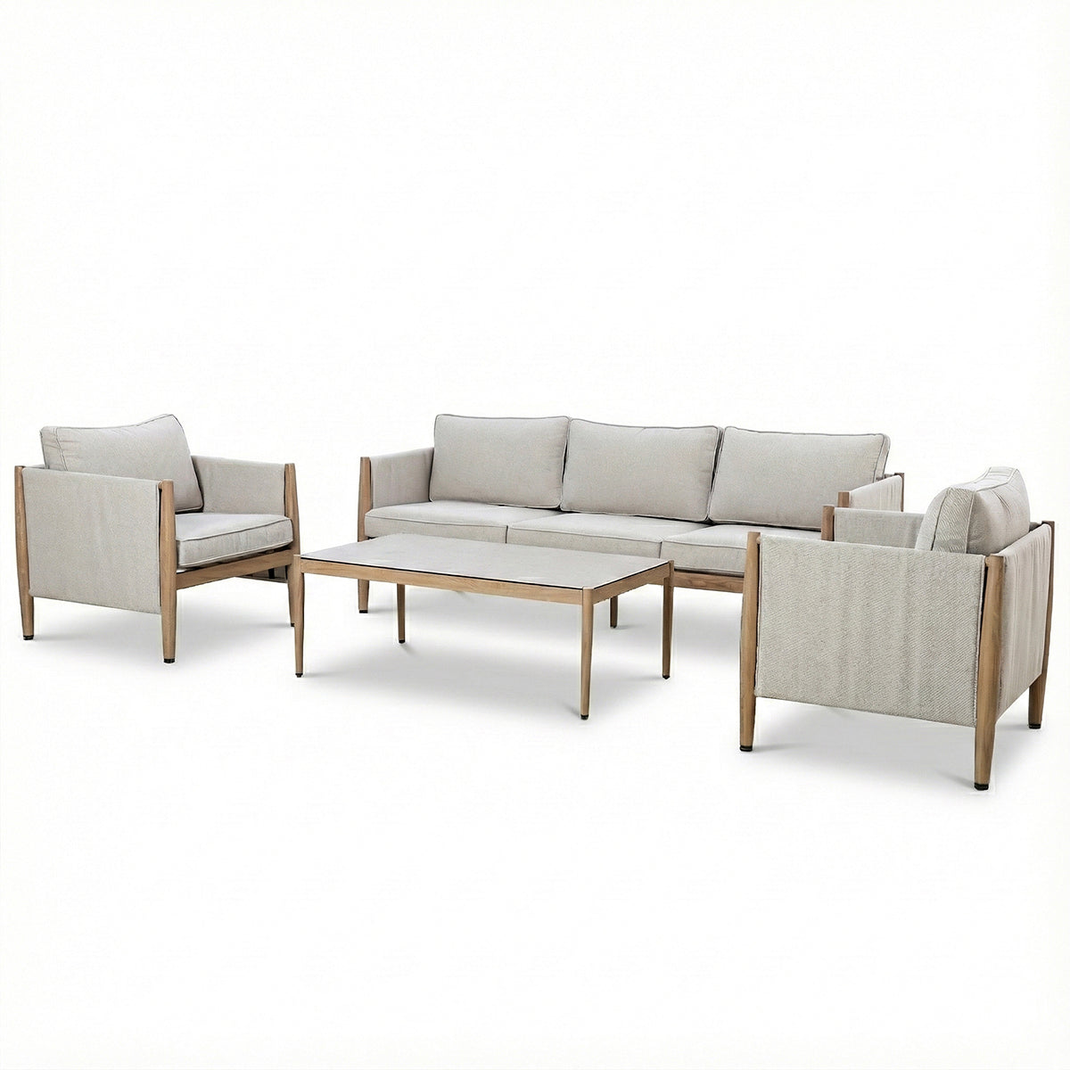 Burford 3 Seater Sofa Set - with Seasonsure Cushions - Almond