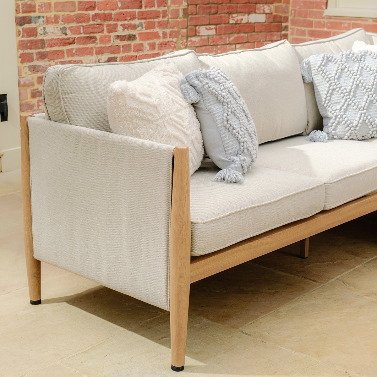Burford Large Corner Sofa Set with Seasonsure Cushions - Almond