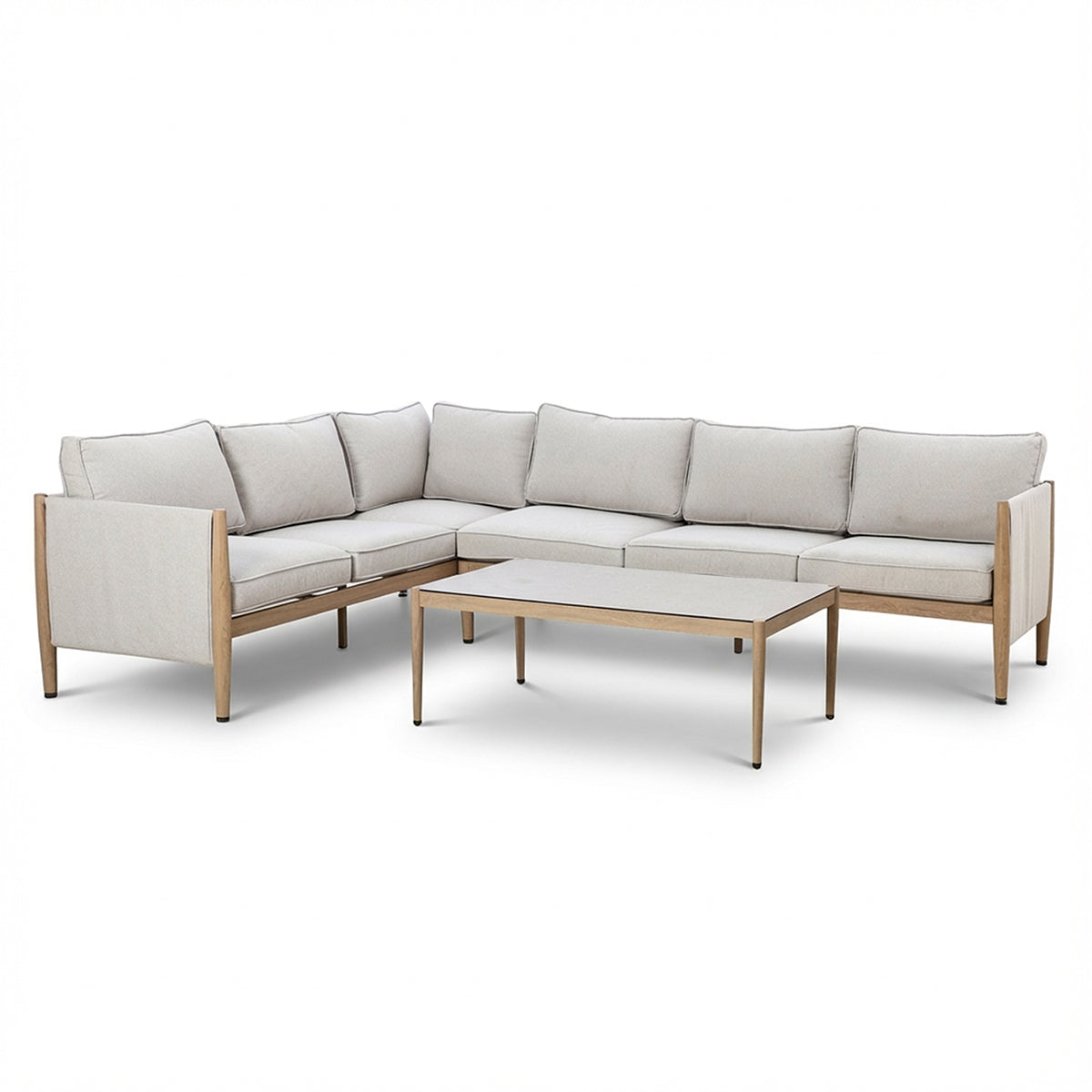 Burford Large Corner Sofa Set with Seasonsure Cushions - Almond