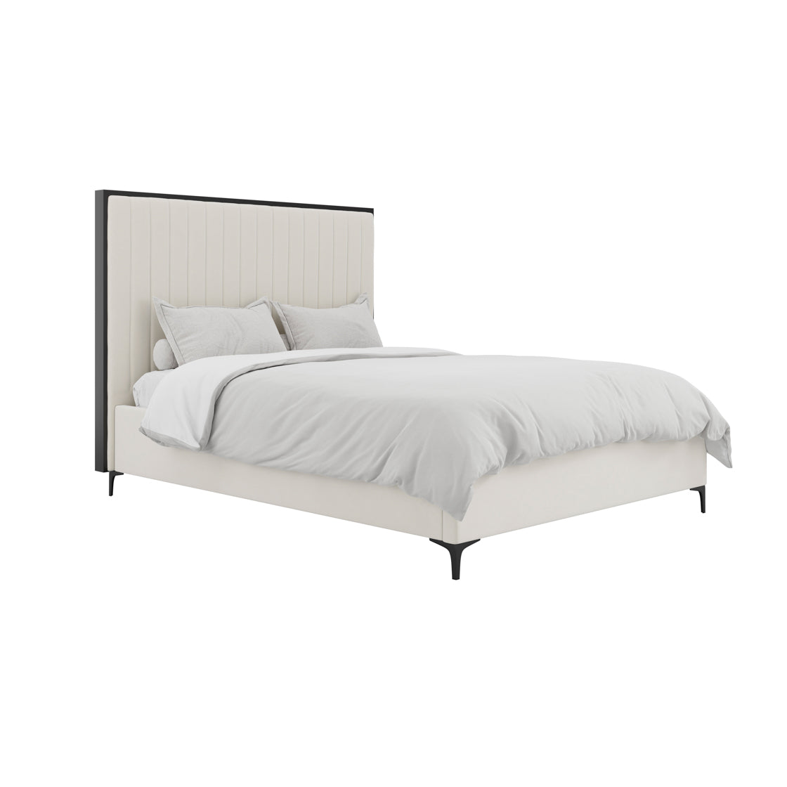 Berkeley Cream & Black Velvet King Size Bed