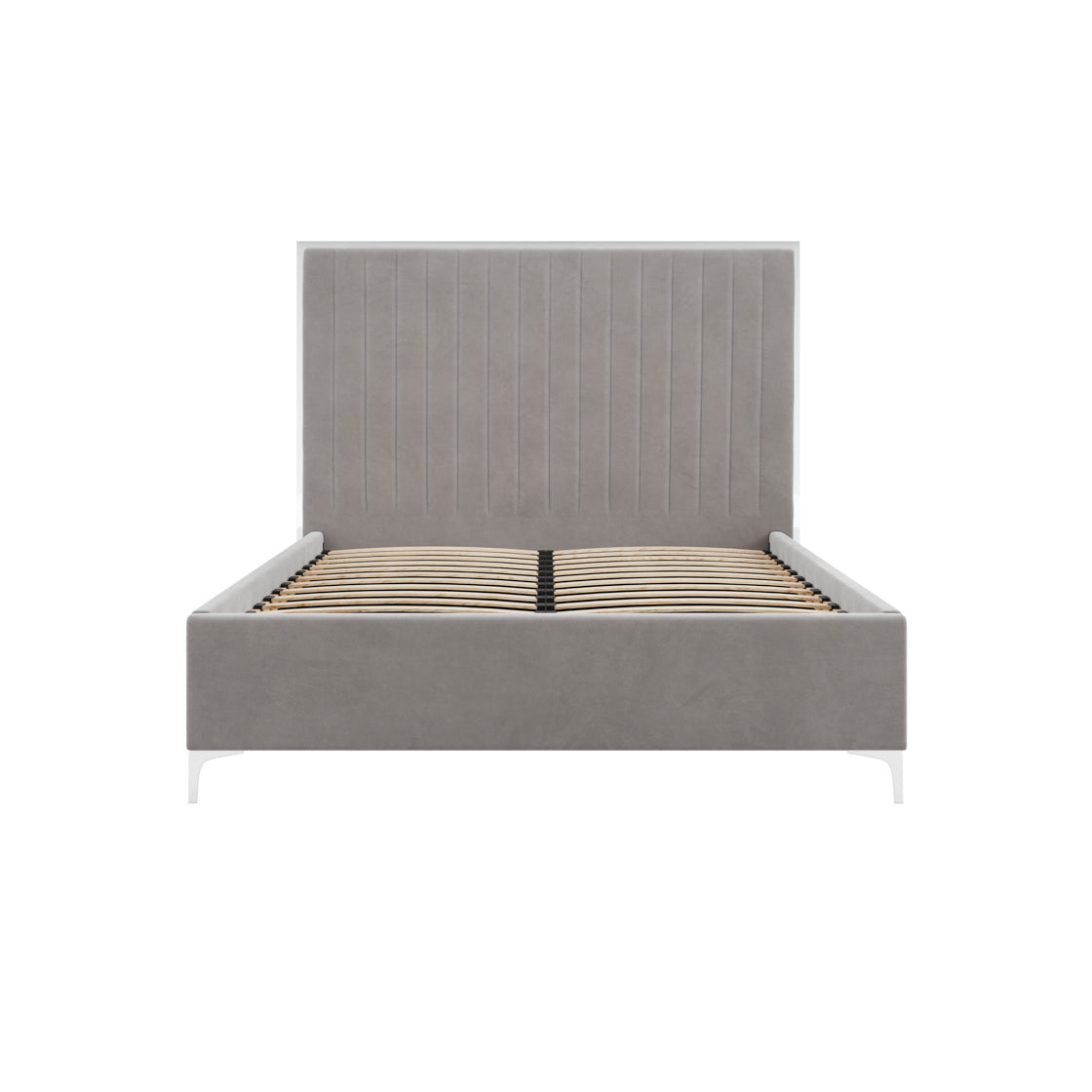 Berkeley Soft Mik Grey Velvet Kingsize Bed