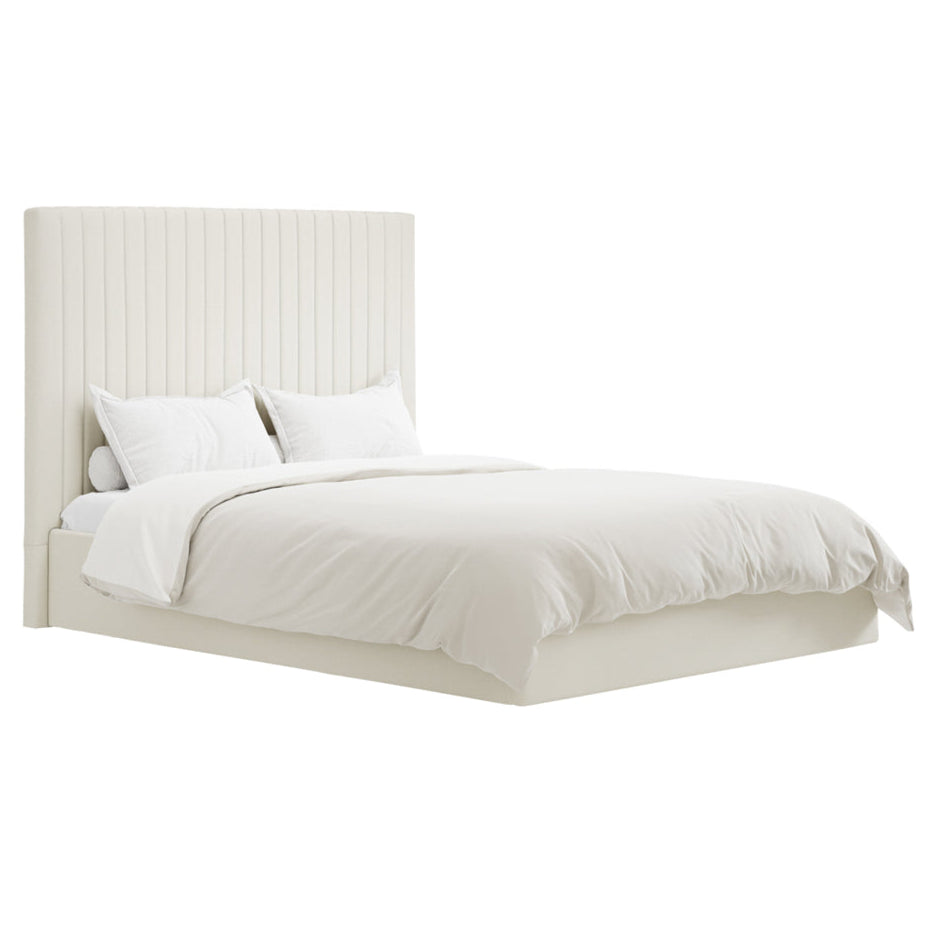 Berlin Milk Tall Ottoman King Size Bed