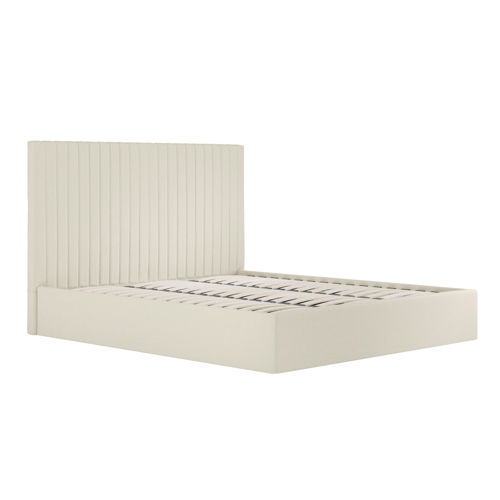 Berlin Milk Tall Ottoman Super King Size Bed