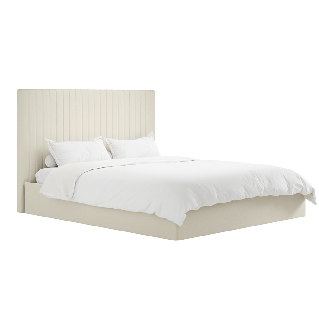 Berlin Milk Tall Ottoman Super King Size Bed